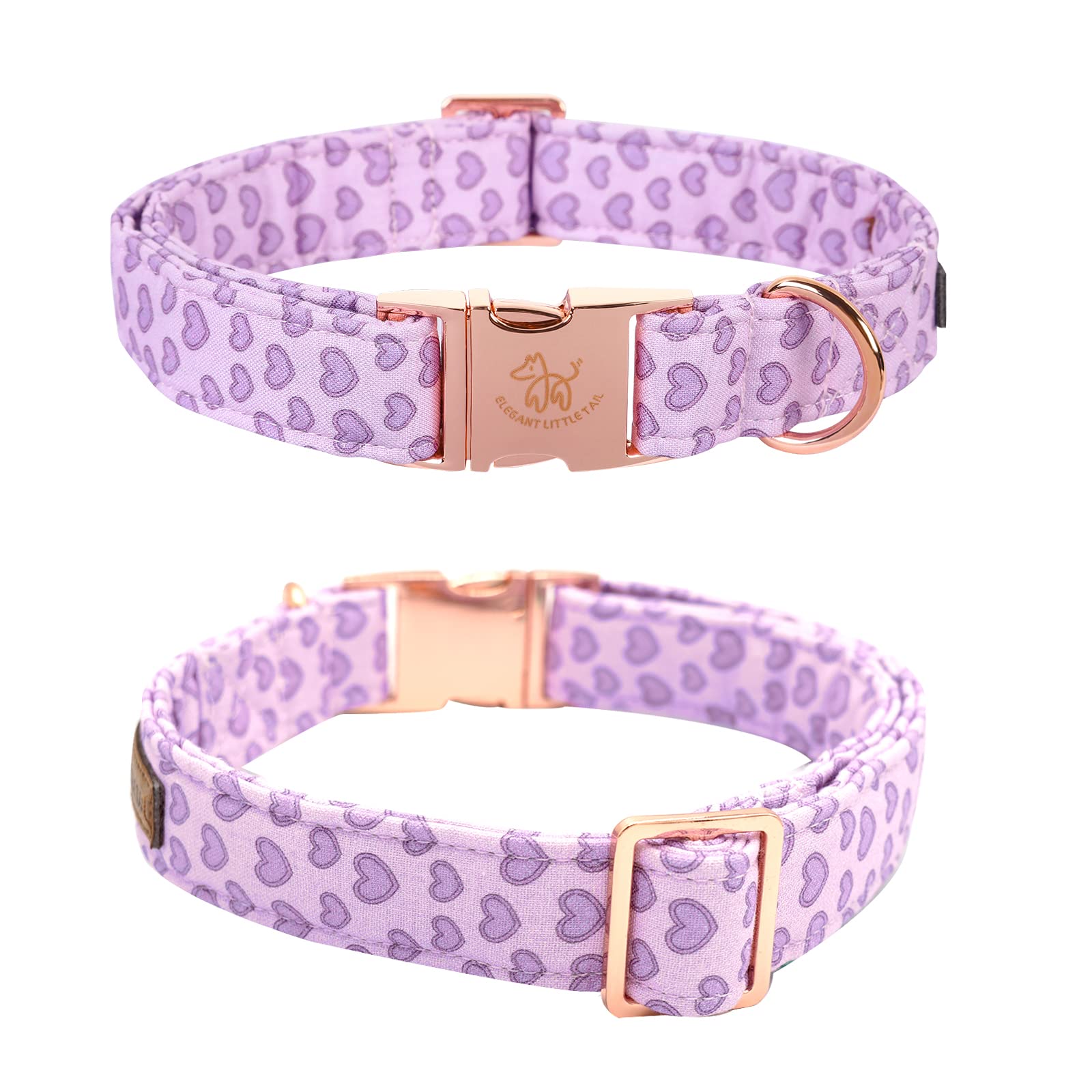 Elegant Little Tail Valentine'S Dog Collar With Bow, Cute Heart Dog Bowtie Pet Gift Dog Collar For Medium Dogs