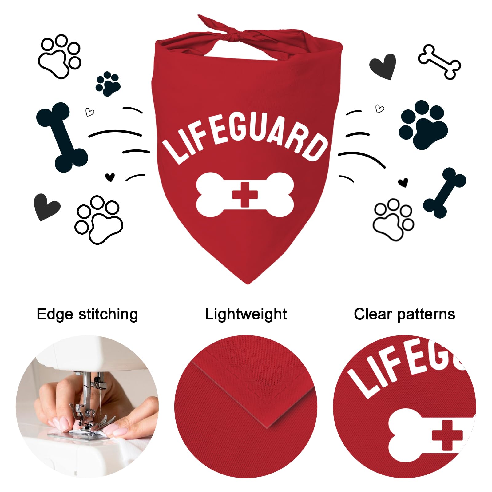 Lifeguard Pet Puppy Dog Beach Pool Accessories Scarf,Summer Security Bandana (Lifeguard)