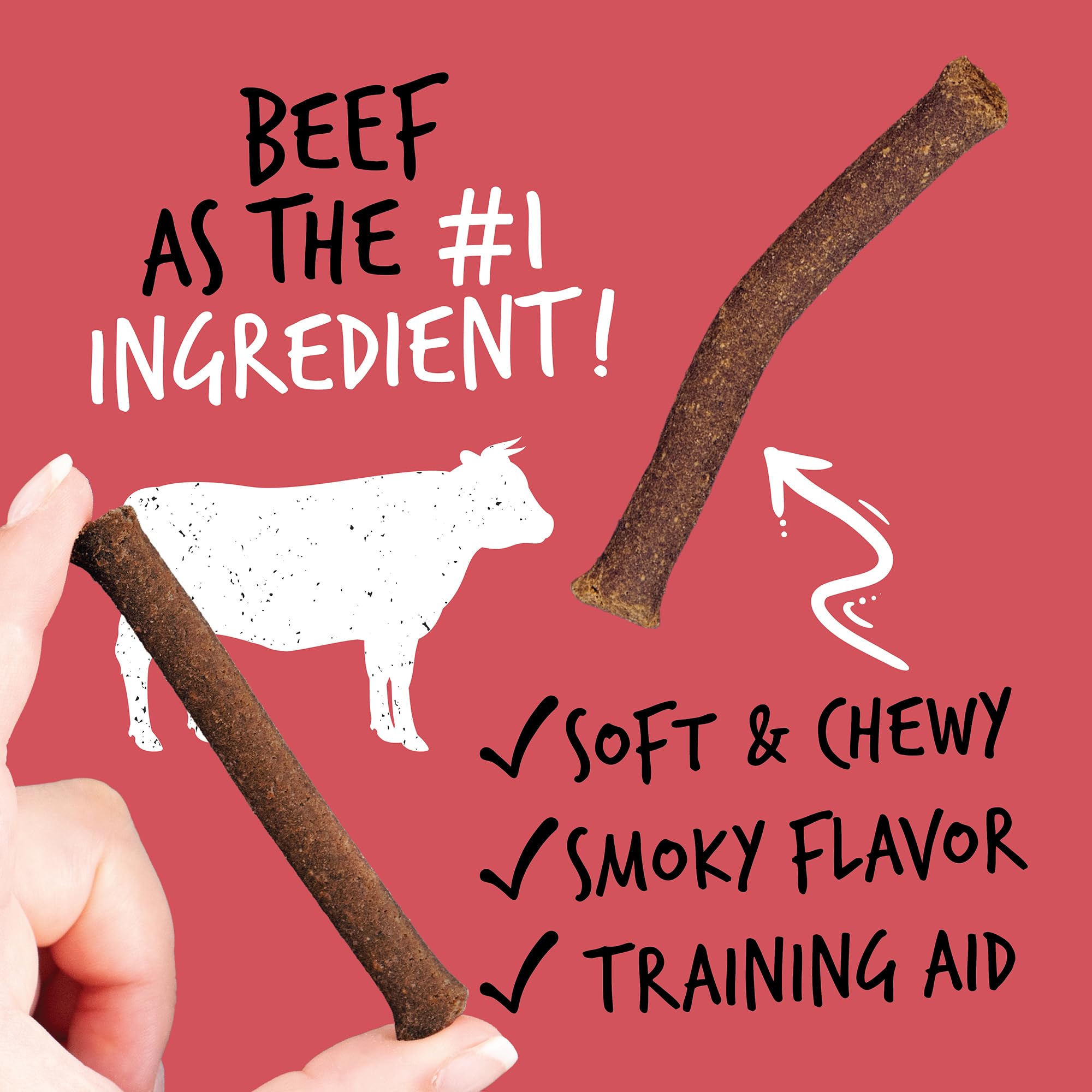Ultimates Jerky Beef Sticks Soft Grain-Free Dog Treats (7 oz. Pouch)