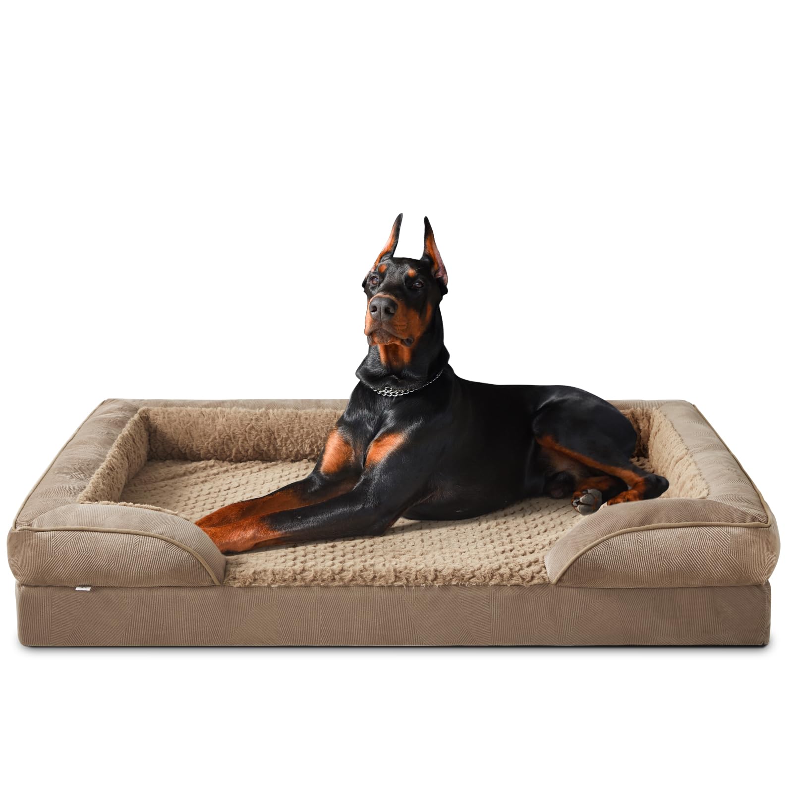 Invenho Orthopedic Extra Large Dog Bed, Xxl Waterproof Dog Sofa, Egg-Crate Foam Couch With Washable Removable Cover, Waterproof 