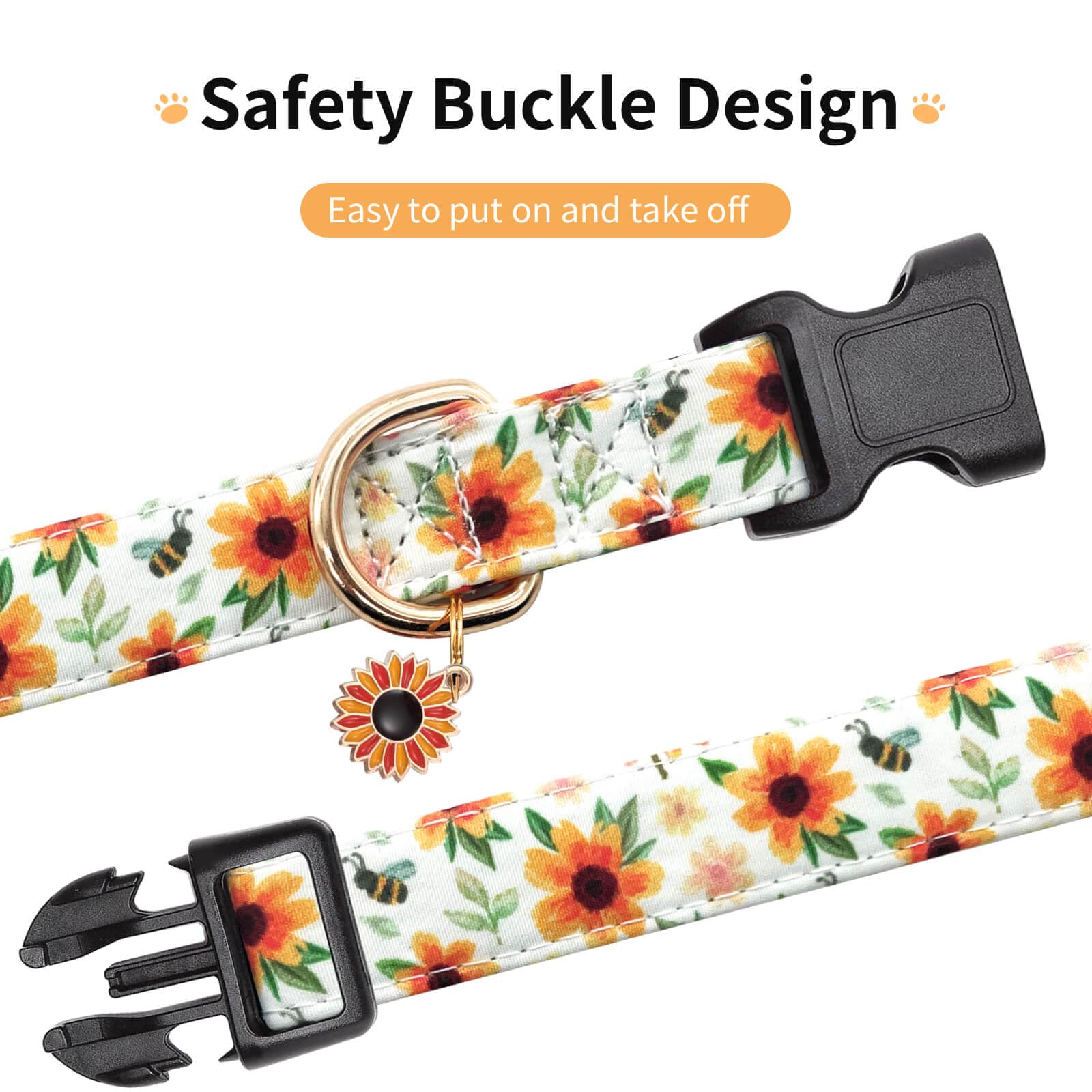 Jelwuion Cotton Dog Collar,Adjustable Cute Puppy Collar With Moon Patterned Design For Small Medium Large Dogs,Soft And Fancy Pe