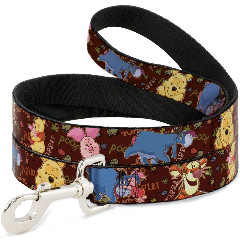 Buckle-Down Pet Leash - Winnie The Pooh Character Poses - 6 Feet Long - 1/2' Wide