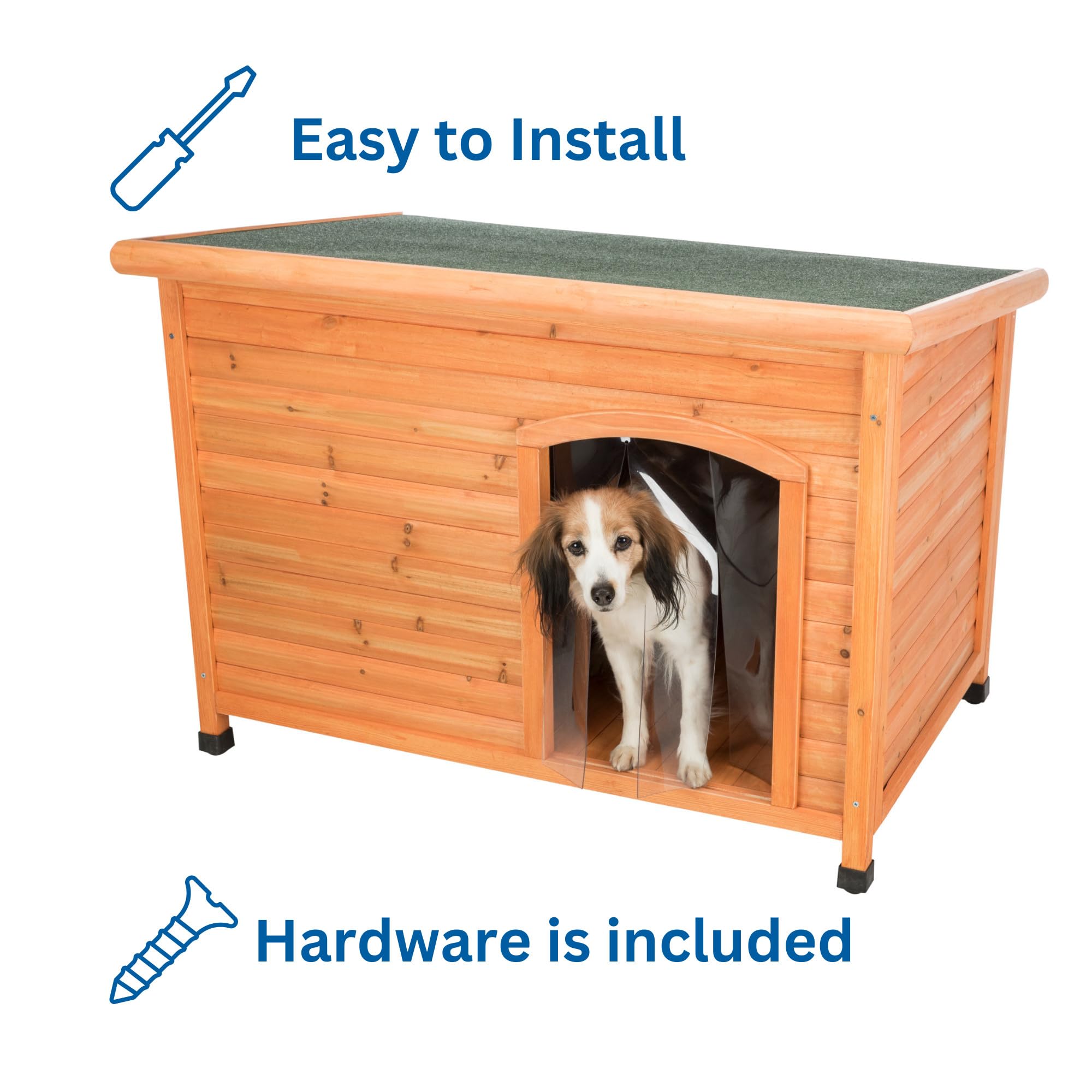 Trixie Vinyl Dog Door Flap, Fits 12 X 15.75-In Wooden Dog House Opening, Replacement Doggie Door Curtain Flap For Wooden Doghouses