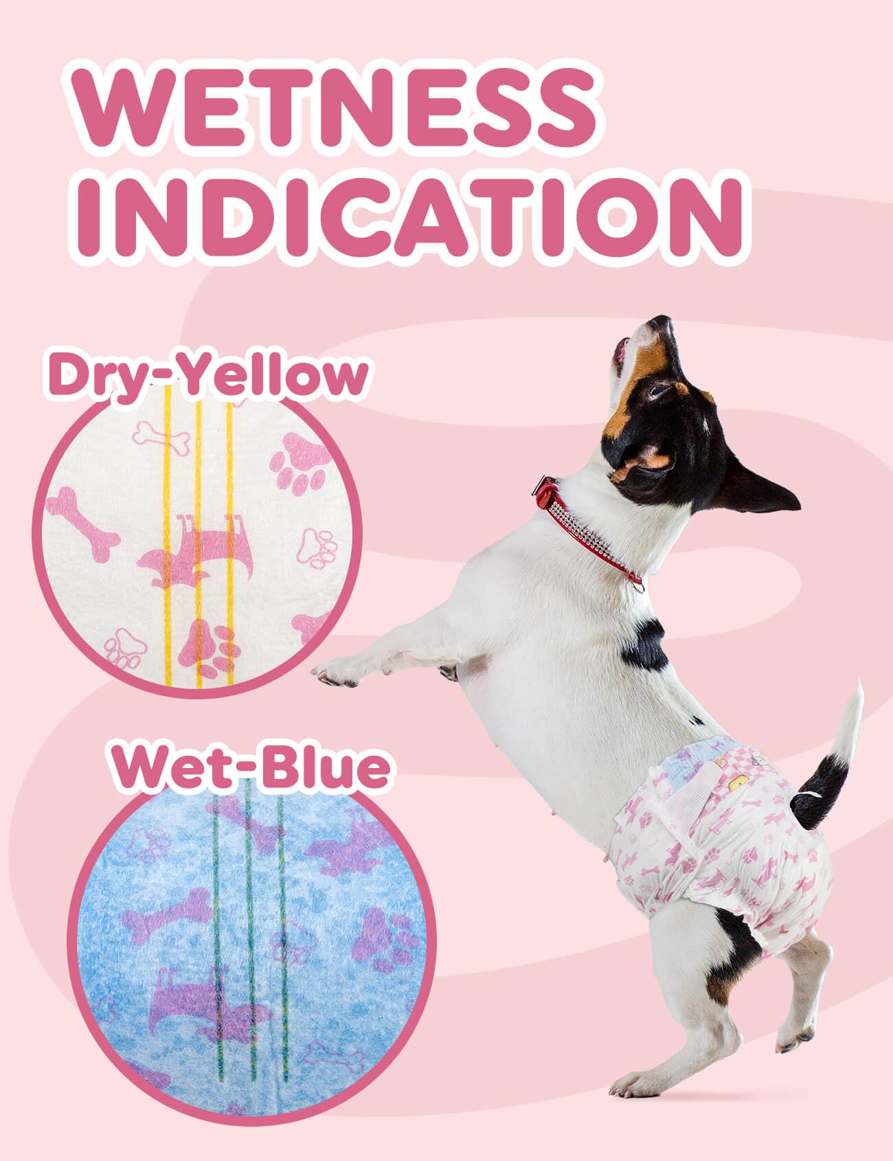 Dono Dog Diapers Female-48Pcs, Disposable Female Period Diapers For Small Dogs With Wetness Indicator, Super Absorbent Doggie Pu