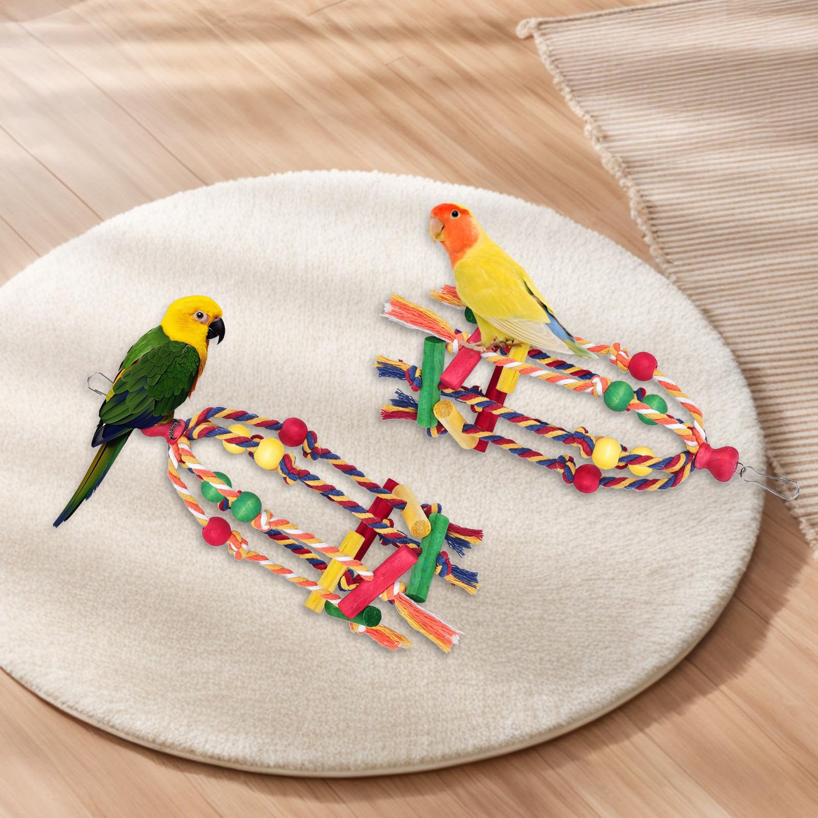 Samtotopets 2Pcs Dangly Rope Bird Toys