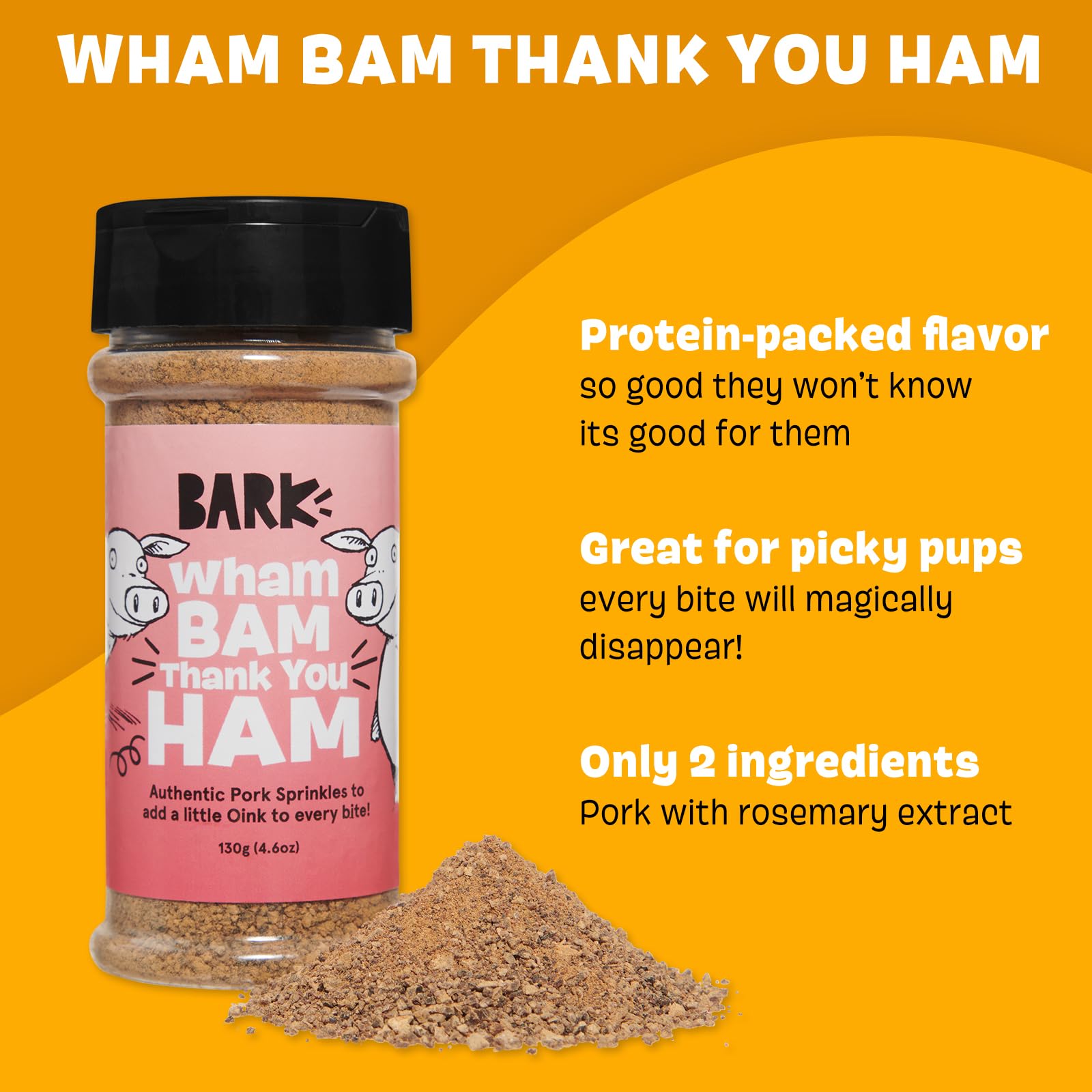 BARK Pork Dog Treat Topper High Protein Limited Ingredient Meal Mixer, All Life Stages, Rosemary Extract for Large & Small Breed