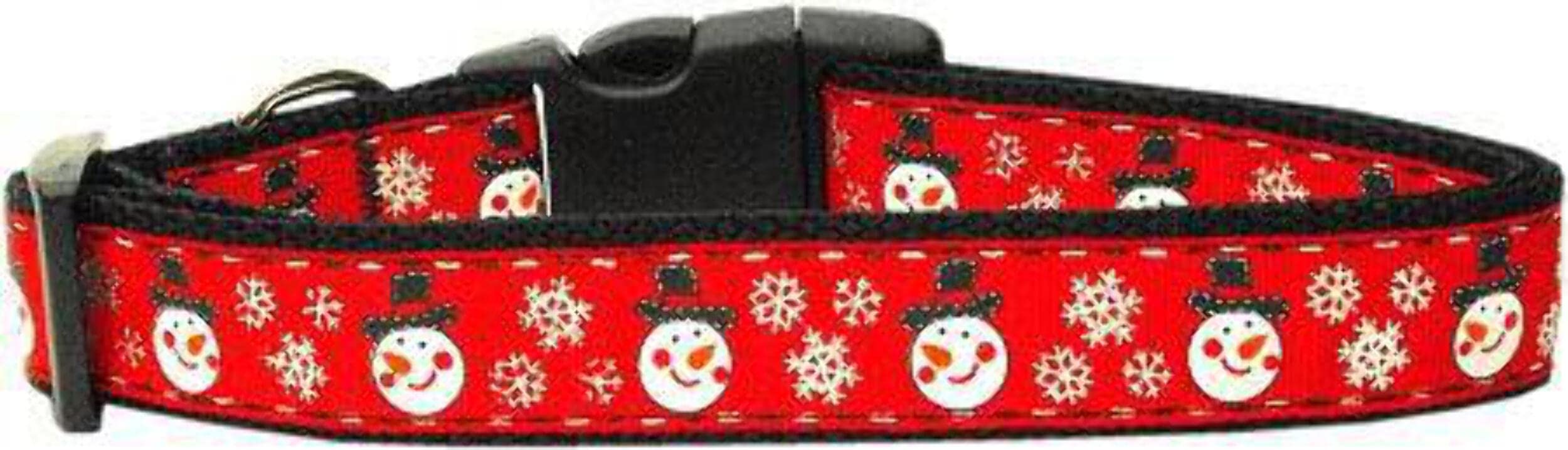 Christmas Pet Dog & Cat Nylon Collar or Leash, "Snowmen" XL Collar