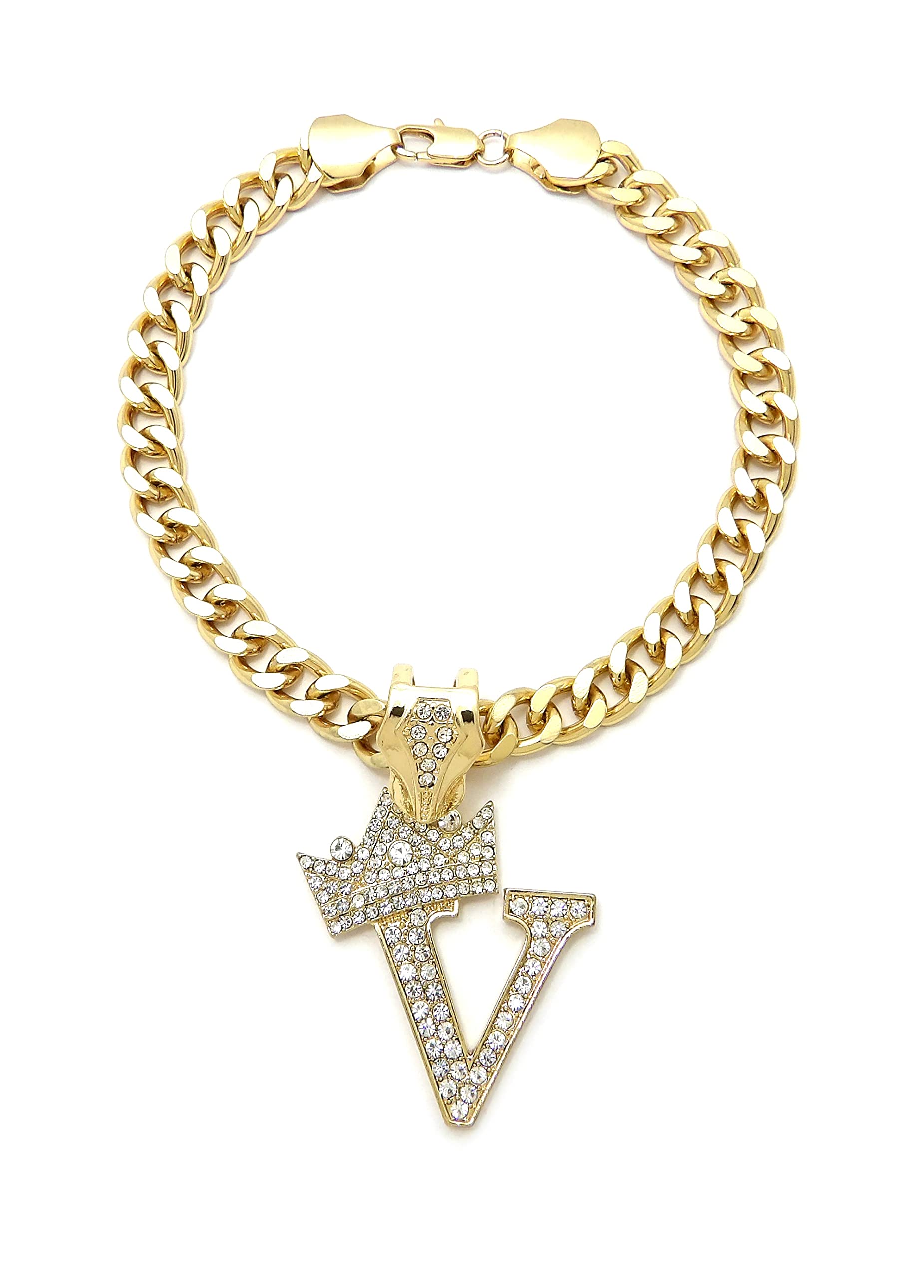 Initial Letter Cuban Chain Dog Chain Pet Chain Pet, Cat, Puppy Necklace (V, 30'')