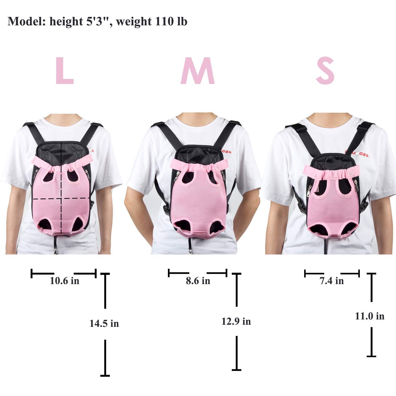 Dog Carrier Pink Legs Out Front Pet Carrier Backpack Comfortable Puppy Bag With Shoulder Strap And Sling For Travel Hiking Campi