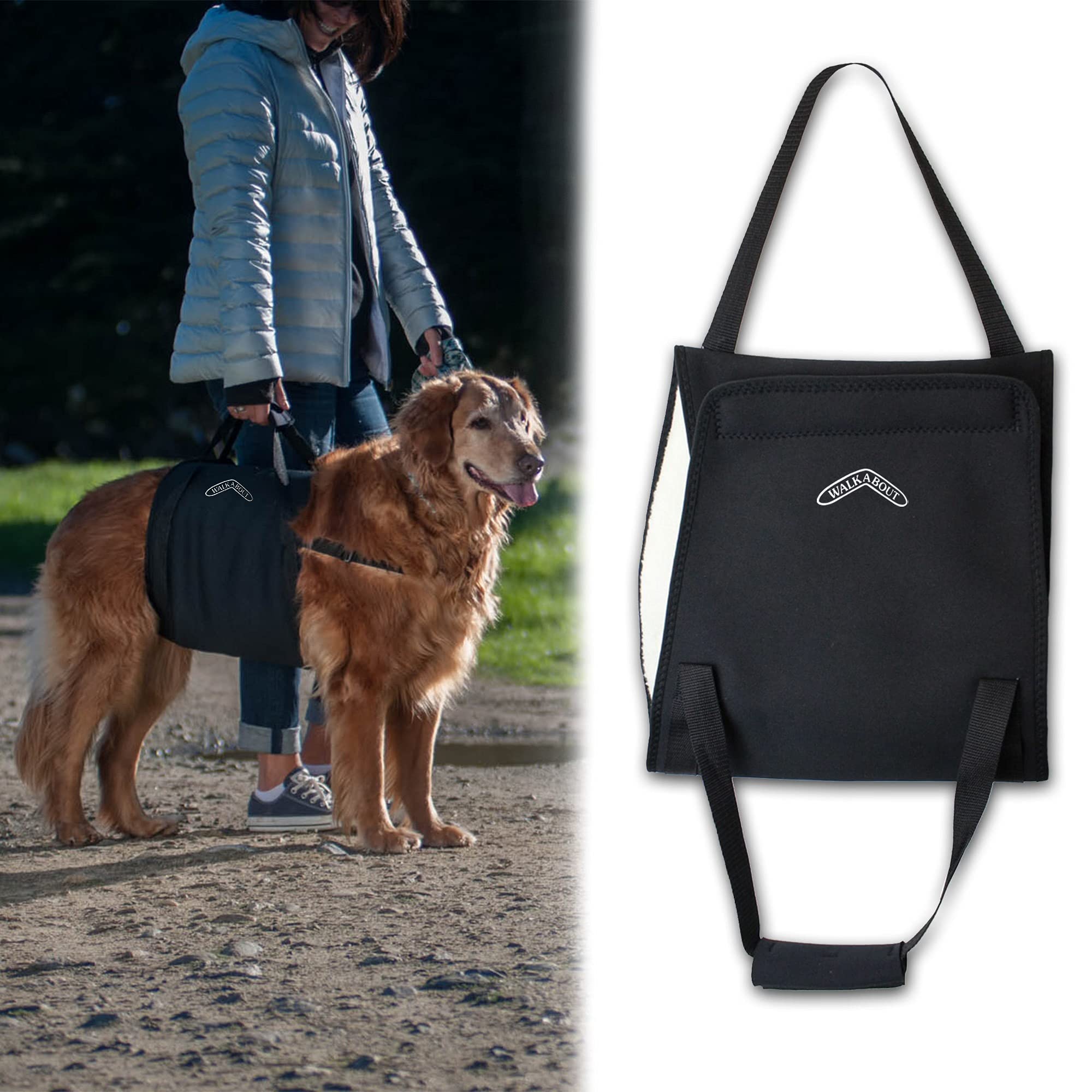 Walkabelly Support Sling, Easy-To-Use Belly Harness For Daily Mobility, Stop Straining To Lift Your Pet, Quick-Lift Original Design By Walkabout Harnesses (Small Walkabelly)