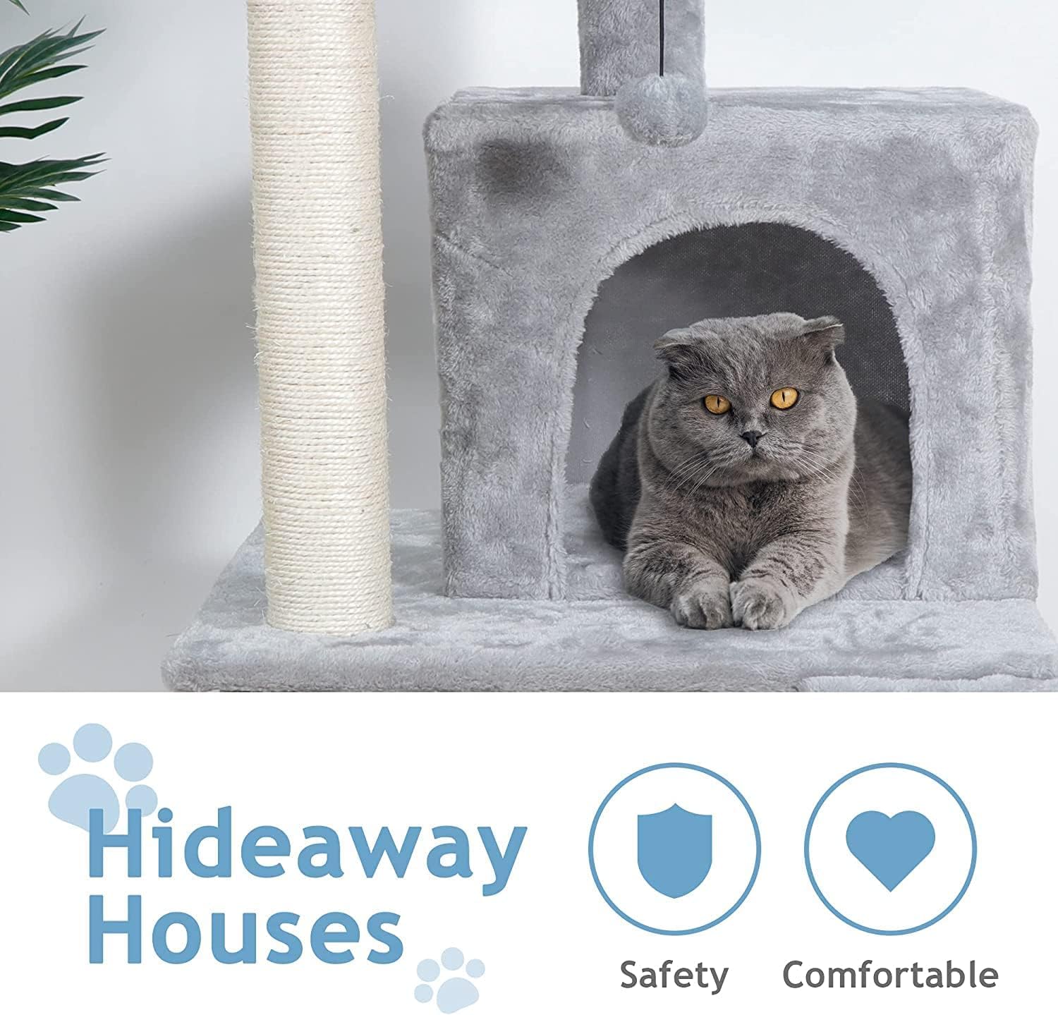 Nova Microdermabrasion Cat Tree For Indoor Cats Cat Tower Cat Scratching Post 34 In Cat Condo Ultra Soft Plush Covering Cat Furniture For Kittens Pet Play House