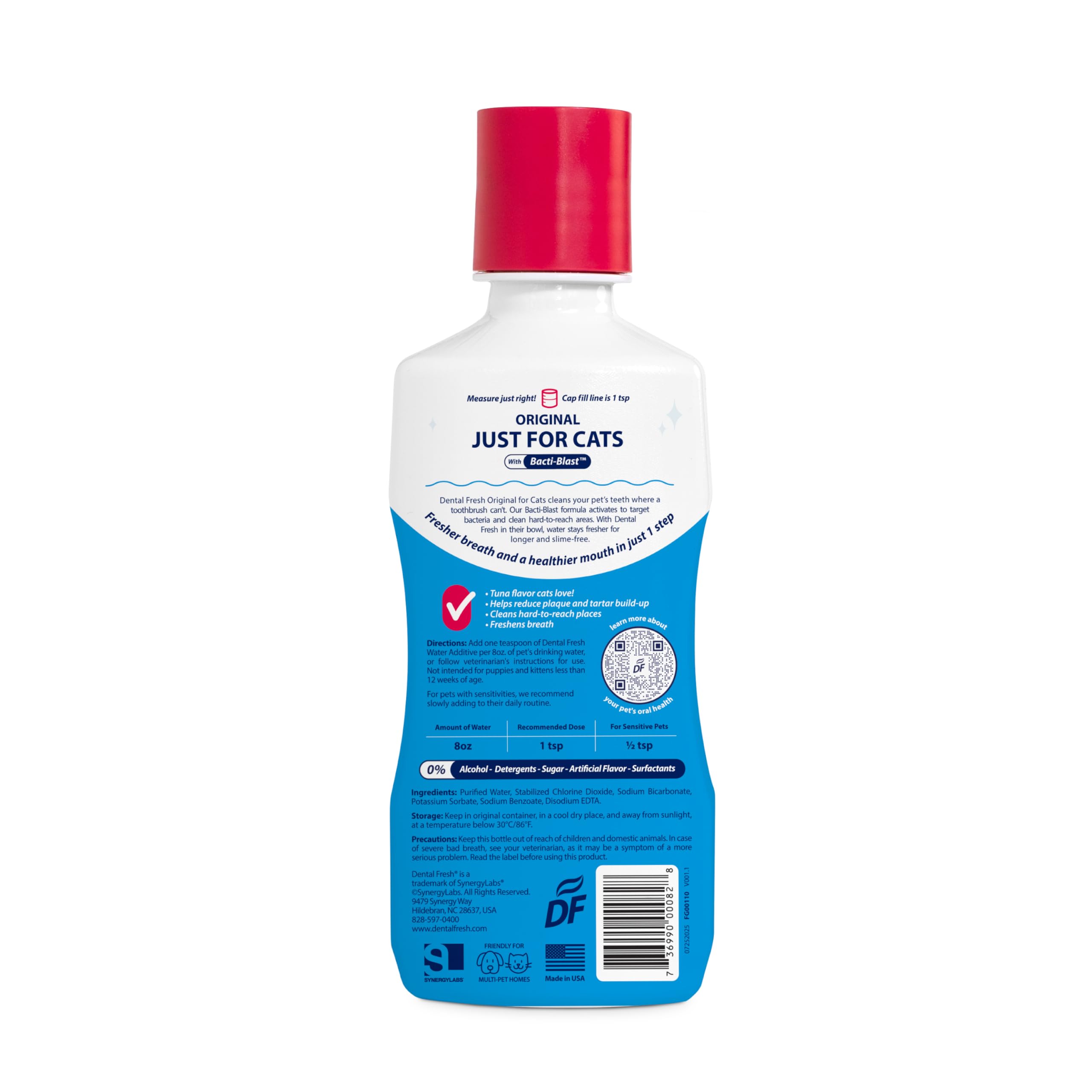 Dental Fresh Cat Water Additive, Tuna Flavor Dental Care - Easy Oral Care, Cleaner Teeth, Fresh Breath and Tartar Support for Ca