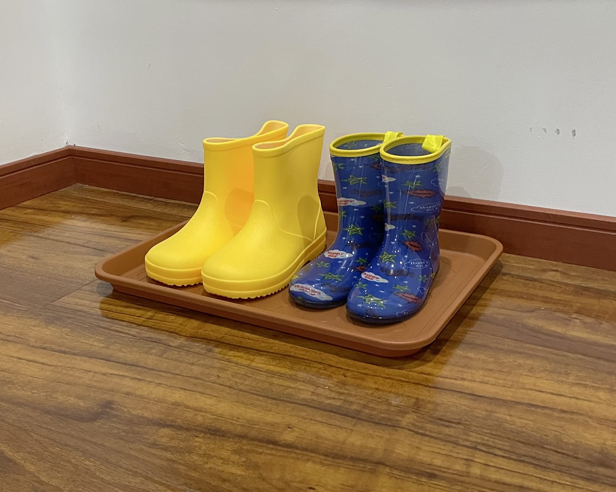 PetLike Boot Tray for Entryway Indoor, Pet Food Mat Tray, 16.7 x 12.8 inch 2 Packs, Waterproof Rubber Shoe Tray for Indoor and O