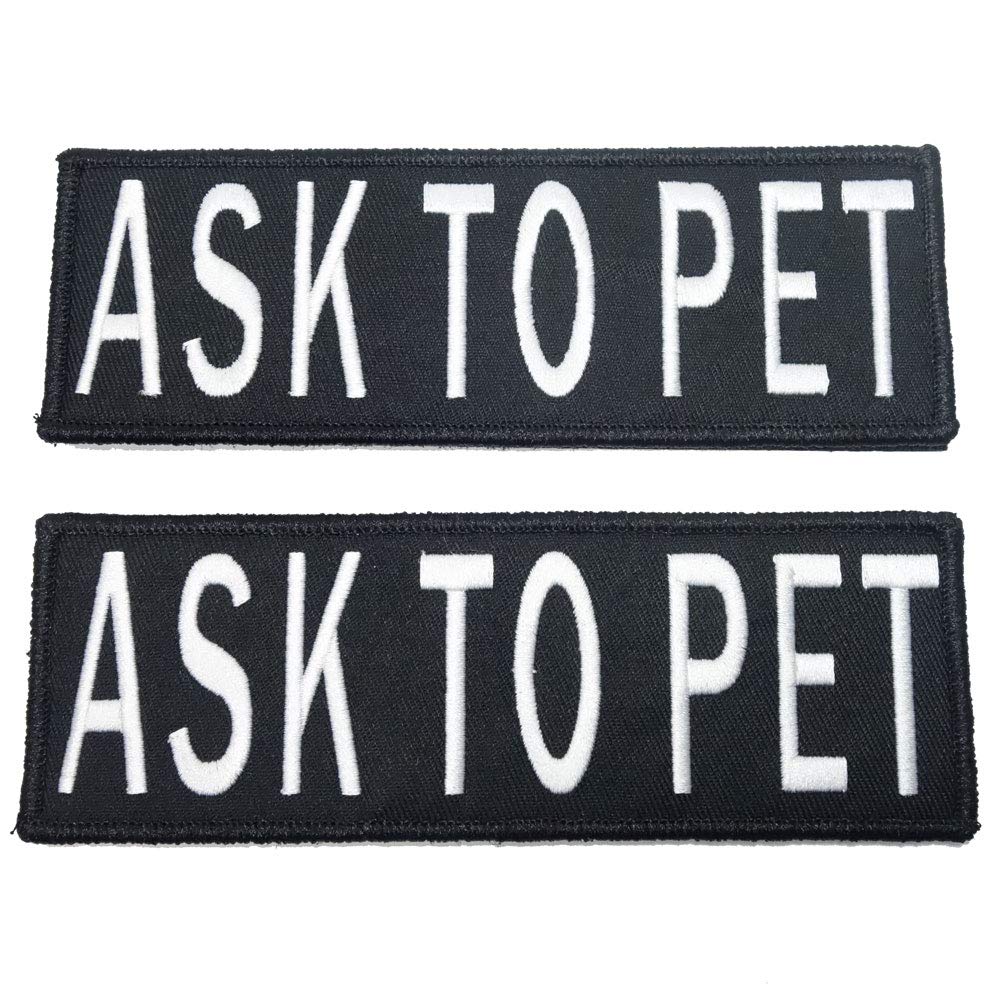 Leashboss Service Dog Patches for Harness | hook and loop Patches for Dog Harness or Vest | Do Not Pet Patch, Dog in Training, S