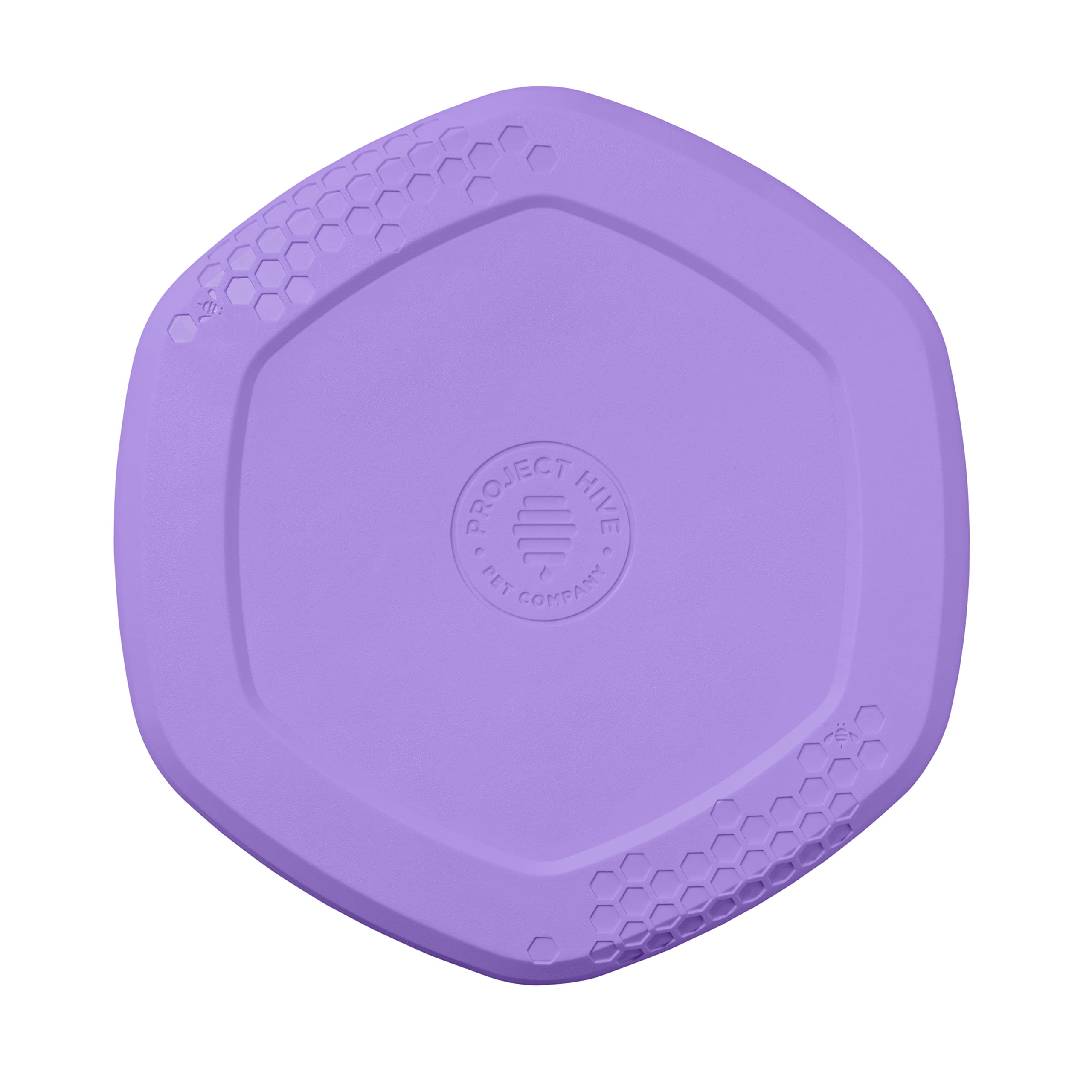 Project Hive ·Pet Company· - Calming Lavender Scented - Hive Frisbee Disc For Dogs - Great For Fetch - Includes A Lick Mat On Back - Floats In Water, Smooth Glide - Made In The Usa