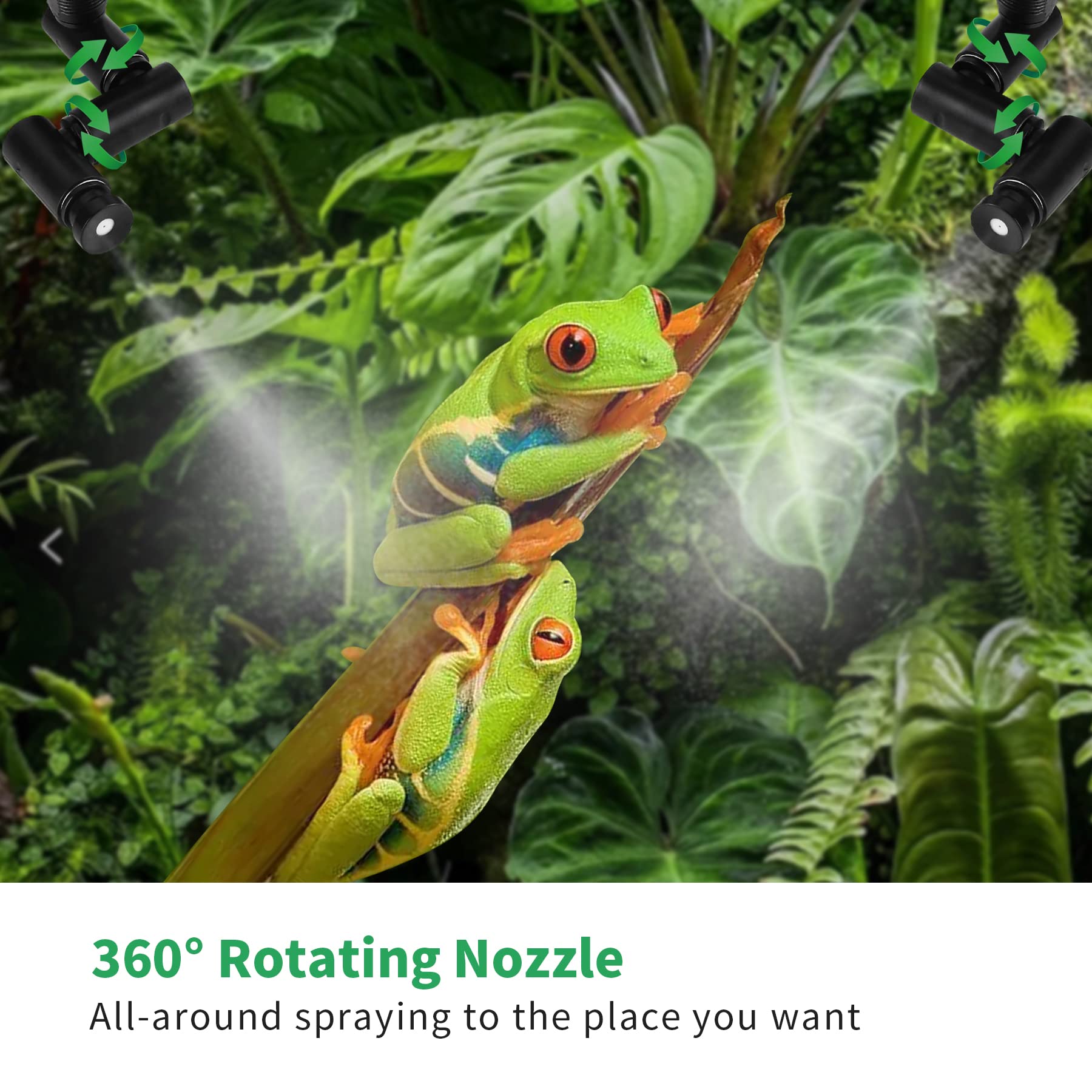 Reptile Fogger Smart Spray System, Reptile Humidifiers Automatic With Timer, Reptile Mister With 360Adjustable Misting Nozzles F