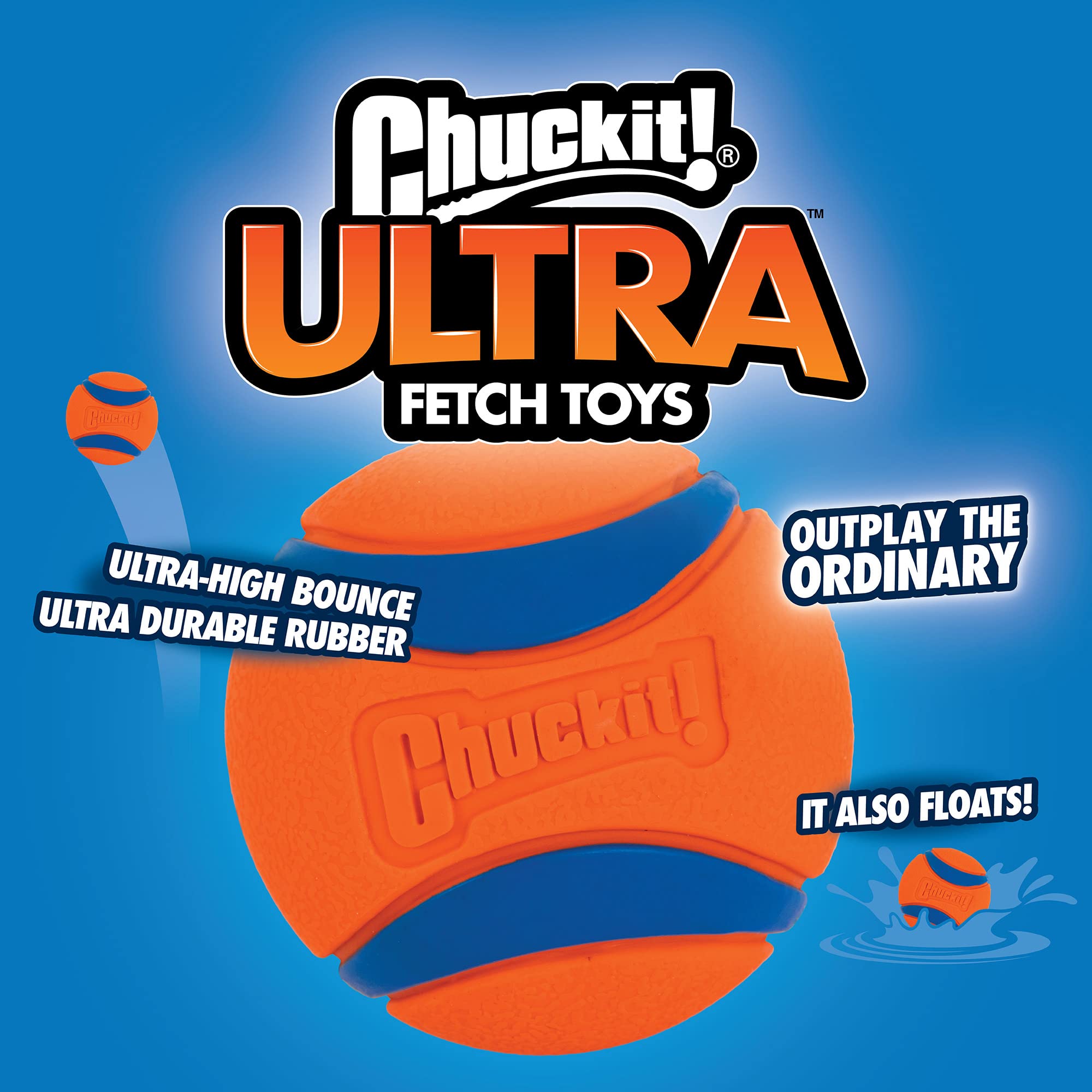 Chuck It Ultra Ball, Large/Grande, Orange (2 Pack)