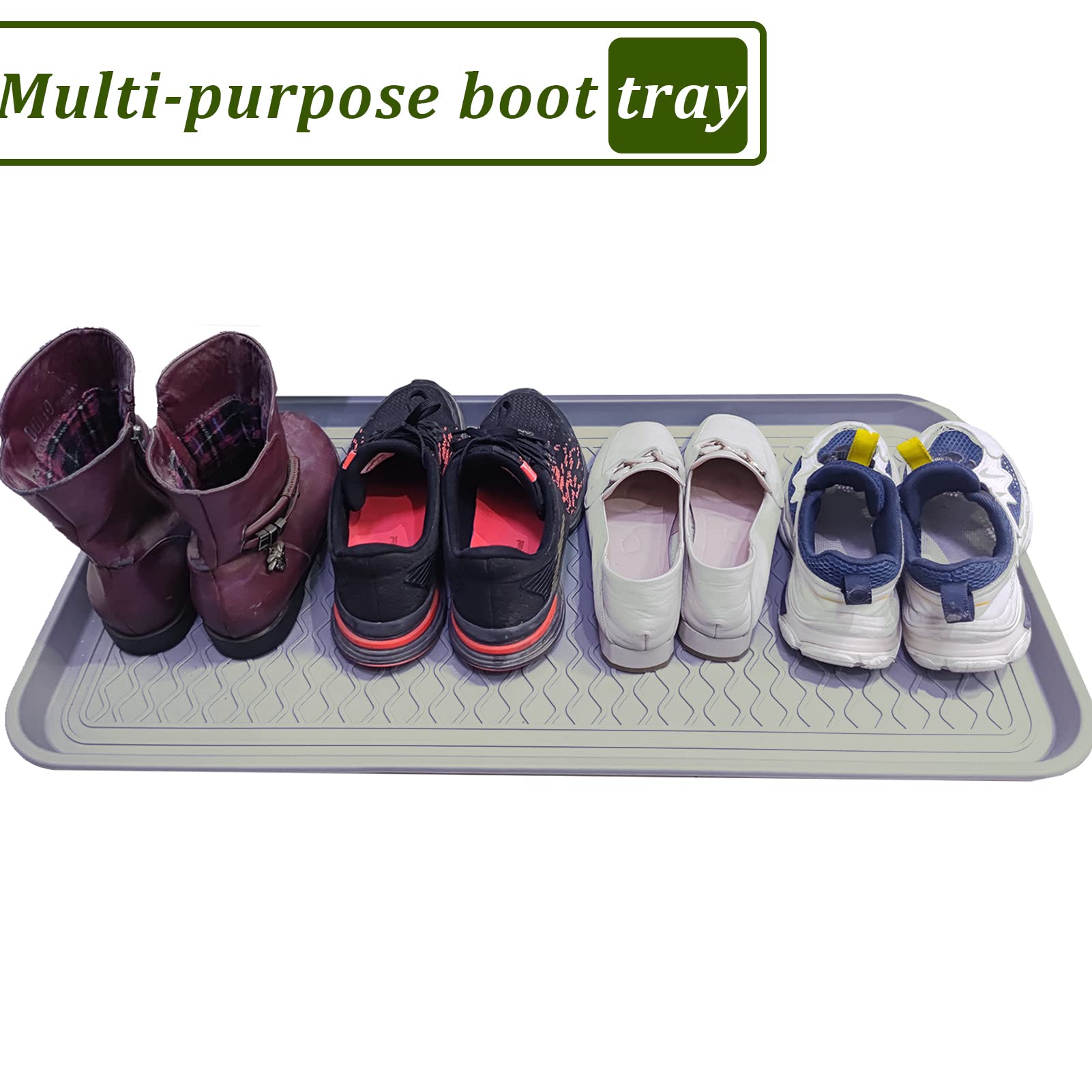 Large Multifunctional Boot Tray 2 Pack Boot Mat Washable Indoor or Outdoor Tray Mat Doormats for Shoes Boots Plants Pots Paint T