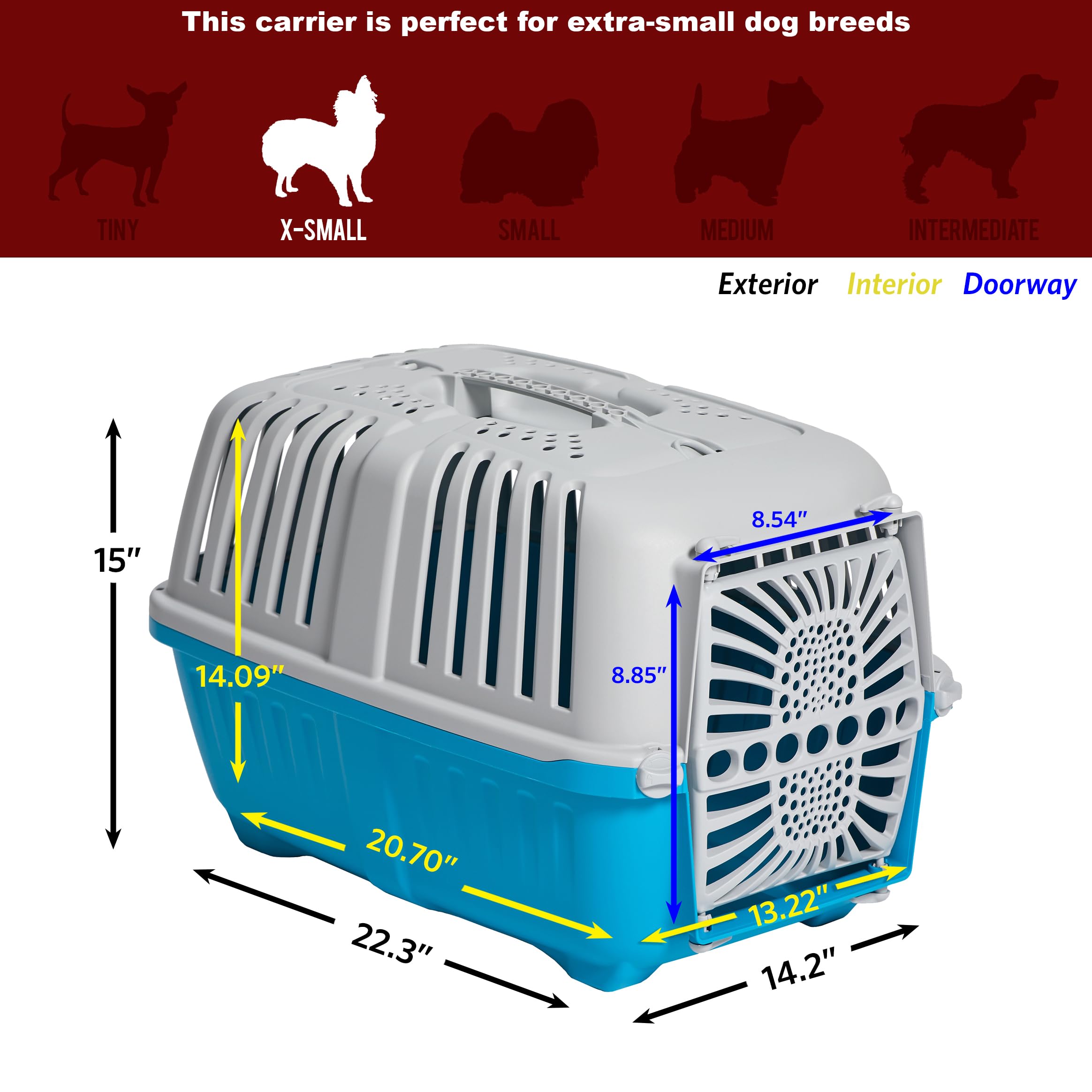Midwest Homes For Pets Spree Travel Pet Carrier | Hard-Sided Pet Kennel Ideal For Xs Dog Breeds, Small Cats & Small Animals | Do