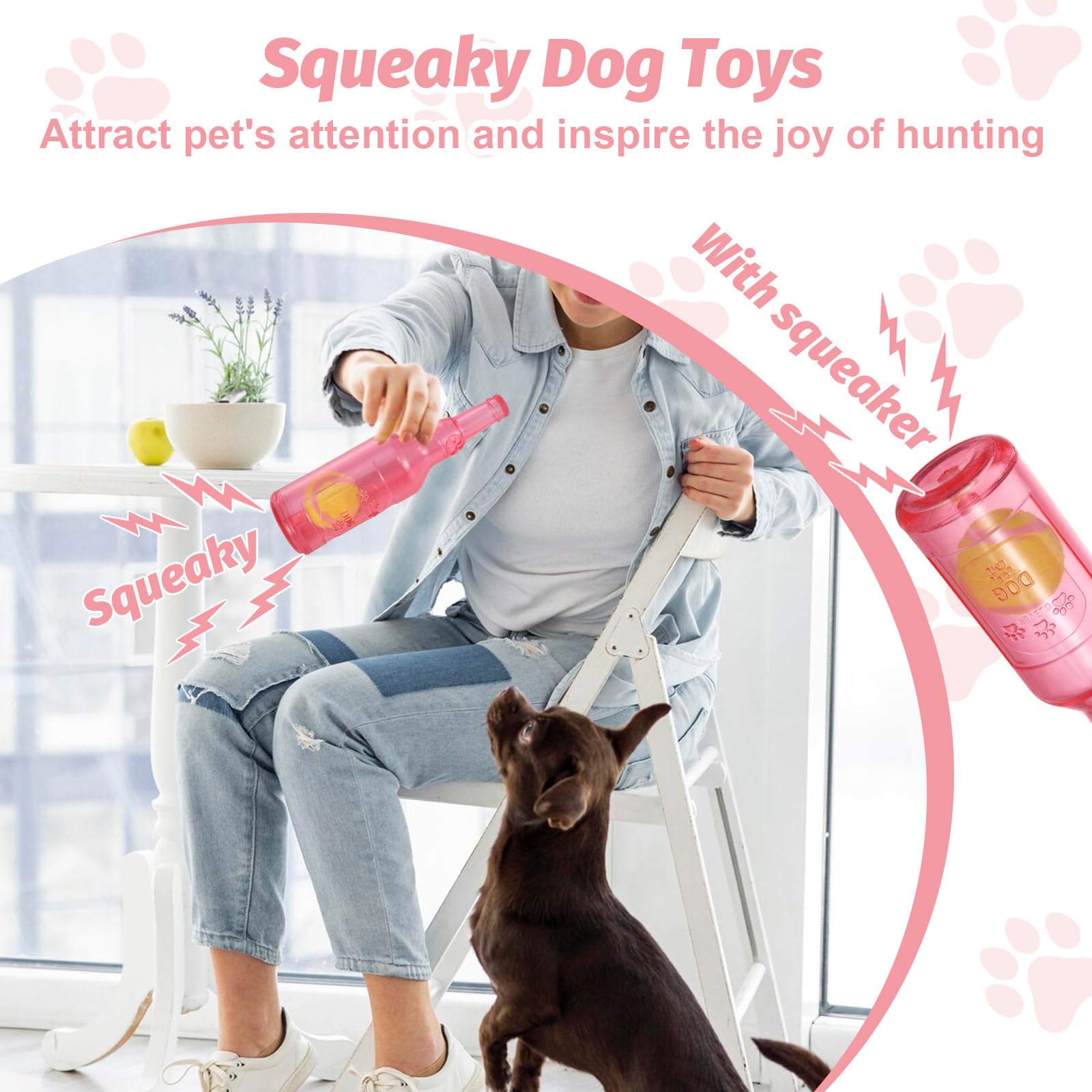 Water Bottle Dog Toy,Crunchnplay Bottle Toy For Dogs,Floating Dog Chew Toys,Squeaky Dog Toys For Aggressive Chewers,Dog Toy Wate