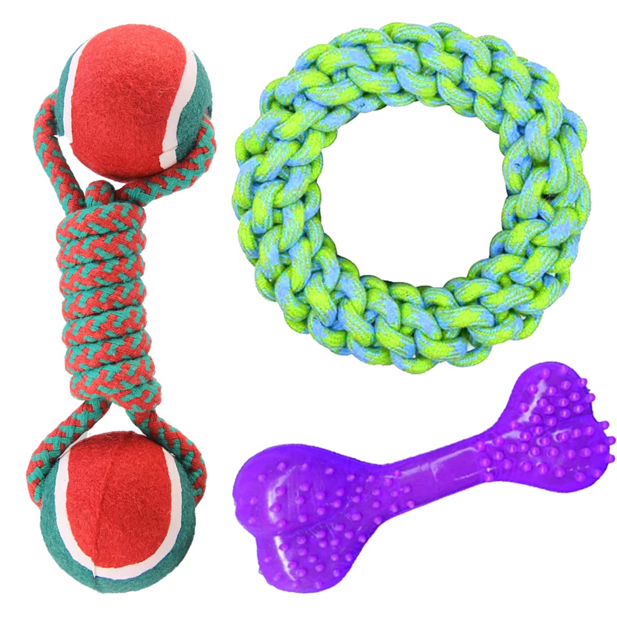 Yoyhavedeal Chew Toys For Dog Teething 3 Pack Dog Rope Toys, Interactive Puppy Teething Chew Toys For Small, Medium Dogs, Durabl