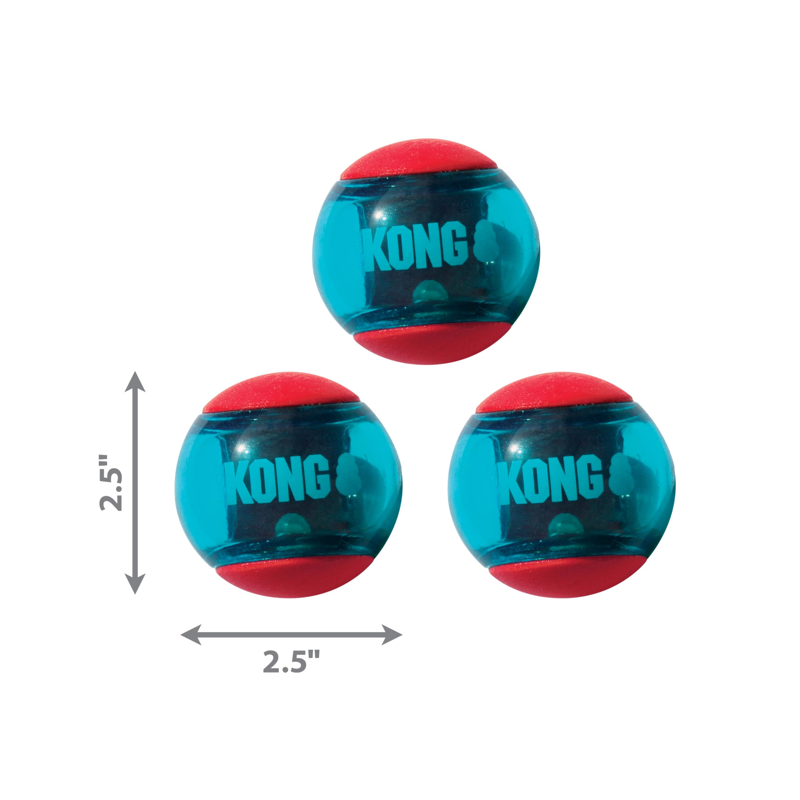 KONG Squeezz Action Ball, Medium, Red, Thermoplastic Rubber, Model PSA23