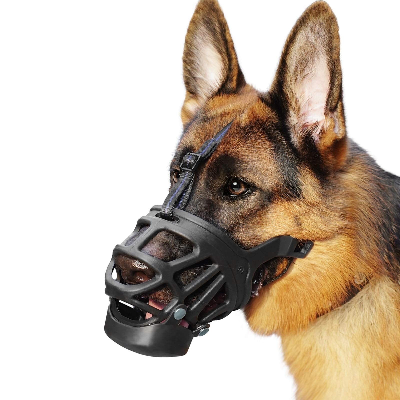 BARKLESS Basket Muzzle for Dogs, Humane Muzzle to Prevent Biting and Scavenging, Snap-on Treat Cover Helps Dogs Acclimatize Mout