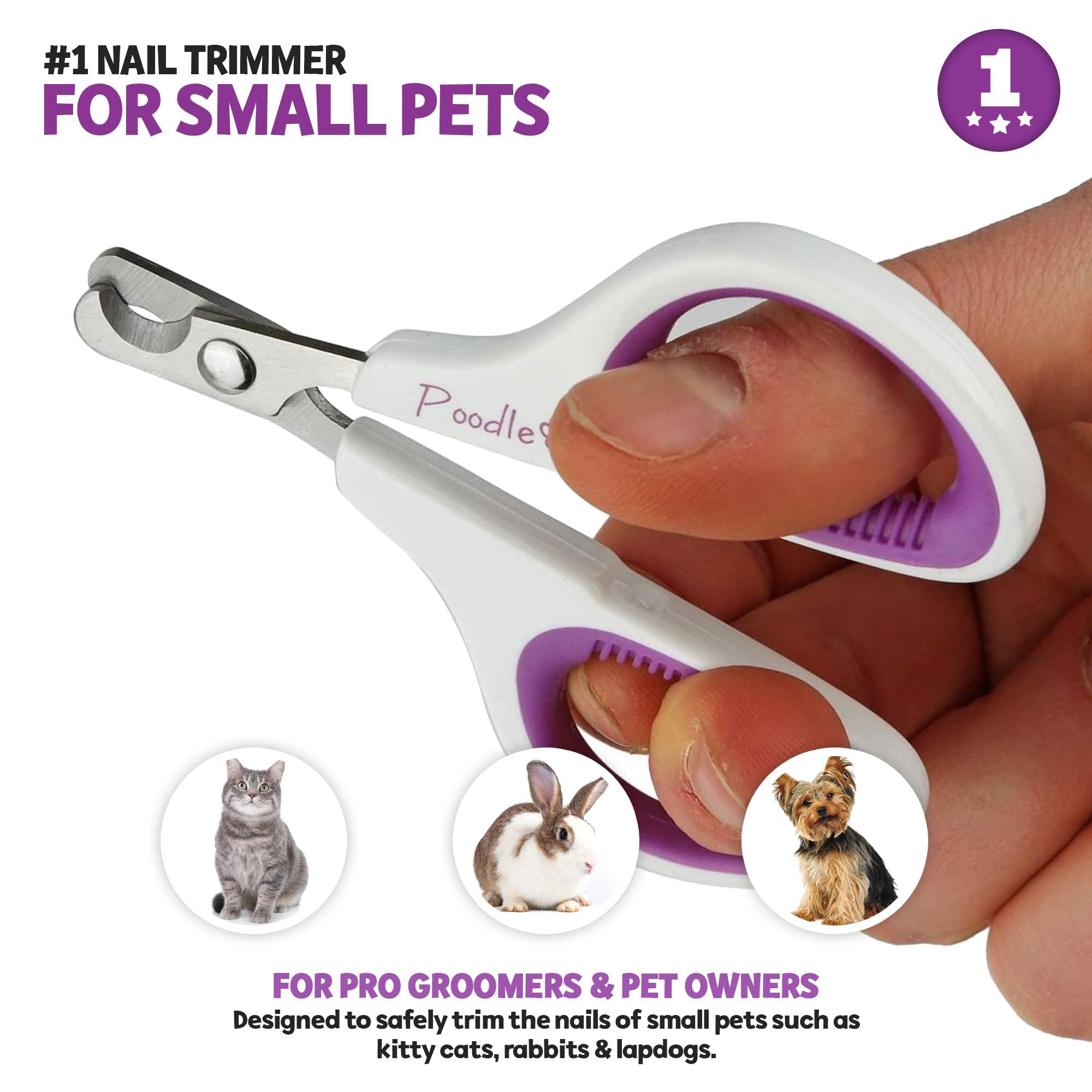 Cat Nail Clipper, Dog Nail Trimmers - Pet Claw Scissors For Cats, Dogs, Rabbits & Small Animals - Sharp Stainless Steel Professional Grooming Tool - Gentle Yet Effective