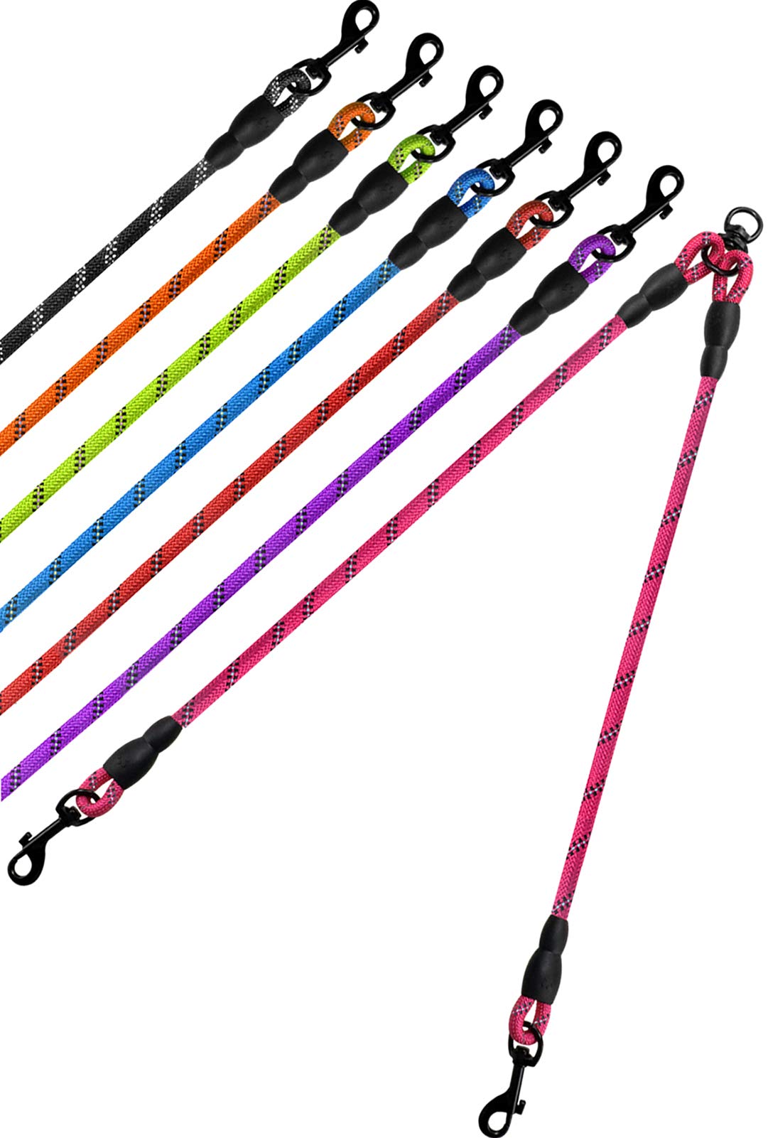 Taglory Double Dog Leash | Reflective Rope | No Tangle | Double Leash For Two Dogs | Puppy Small Medium Breeds | Pink