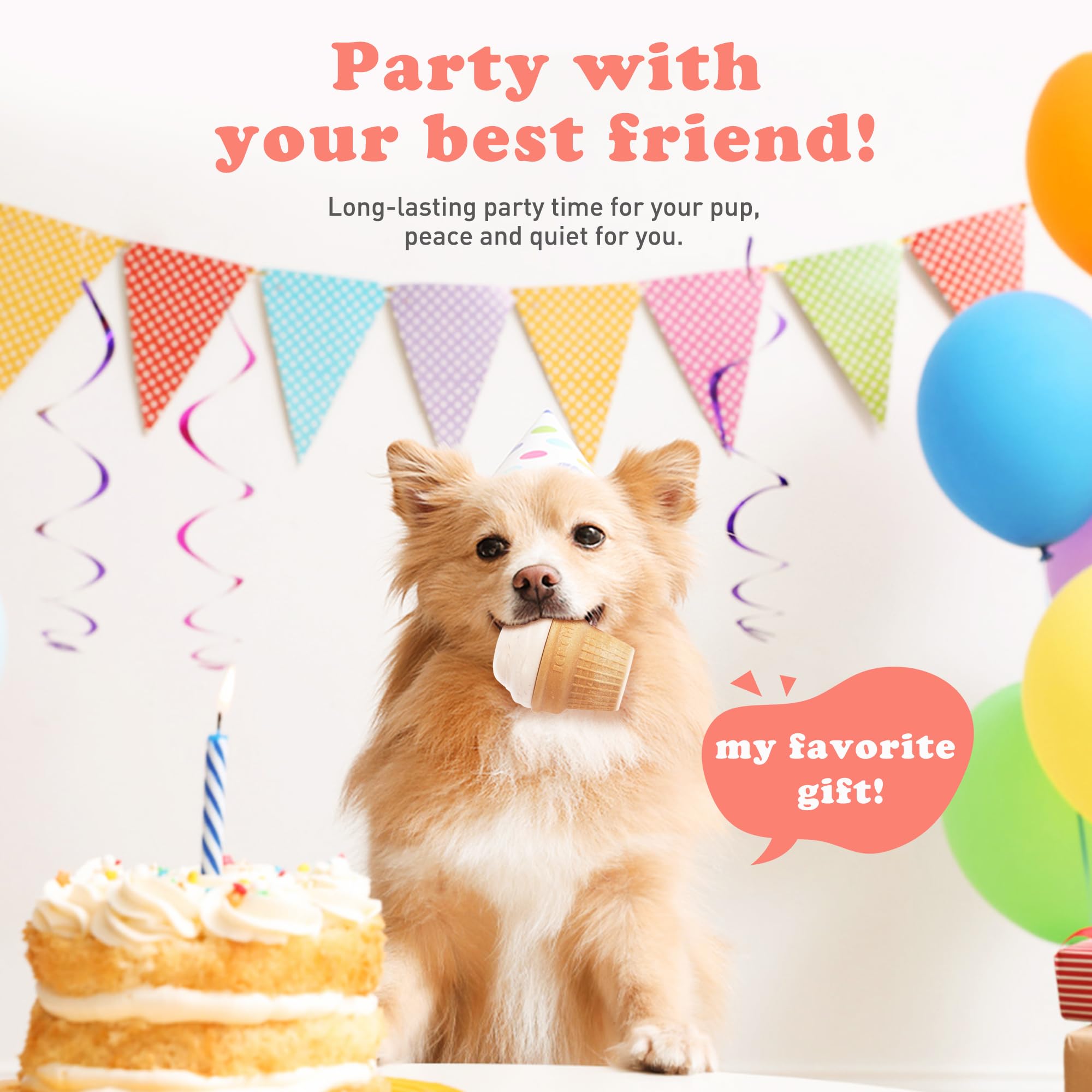 kogven Interactive Dog Toys for Boredom-Multi-Functional Design-Birthday Gifts for Dogs-Frozen Treats-Medium/Large Dog Toys-Part