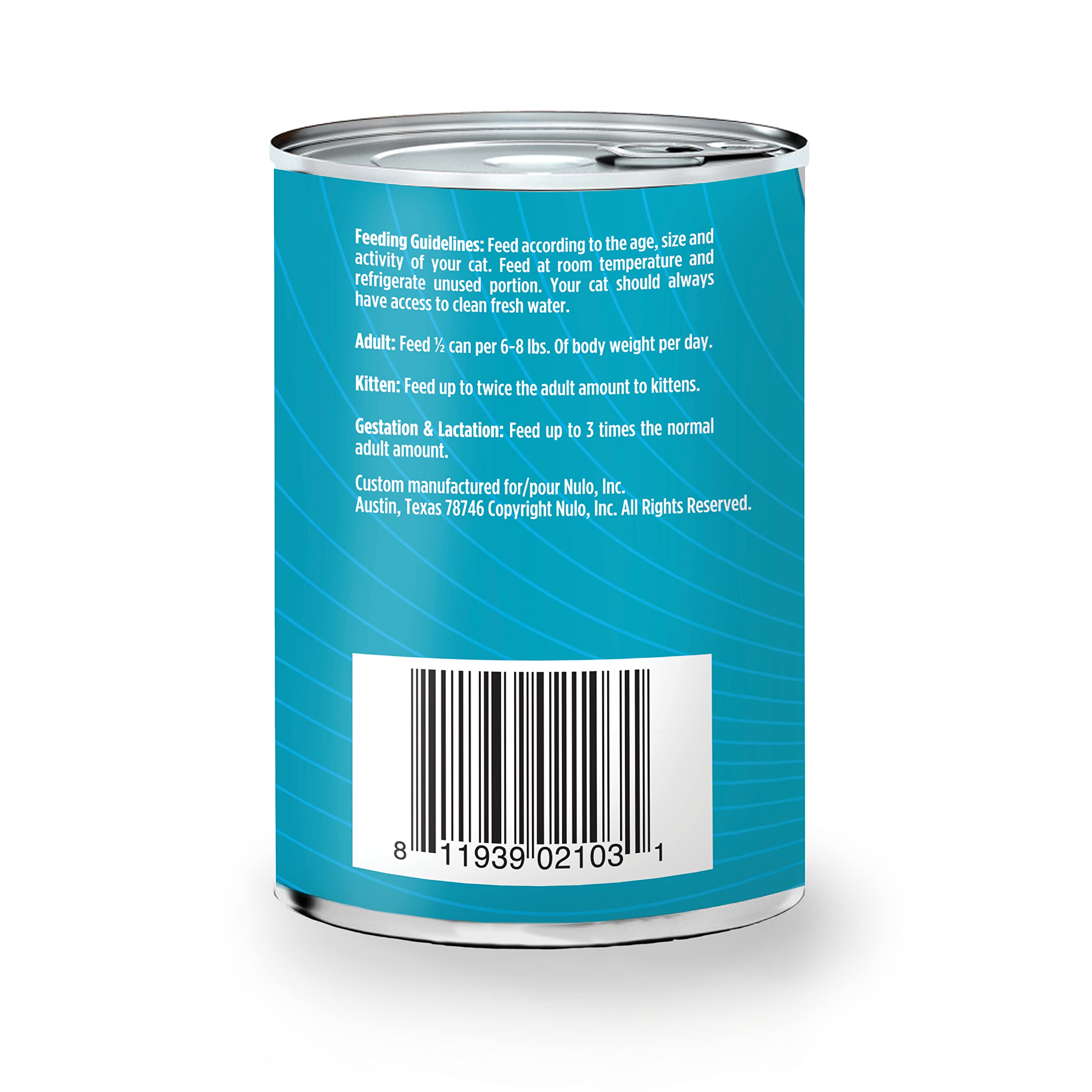 Nulo Salmon & Mackerel Pate Wet Canned Cat Food, 12.5 Ounce (Pack of 12)