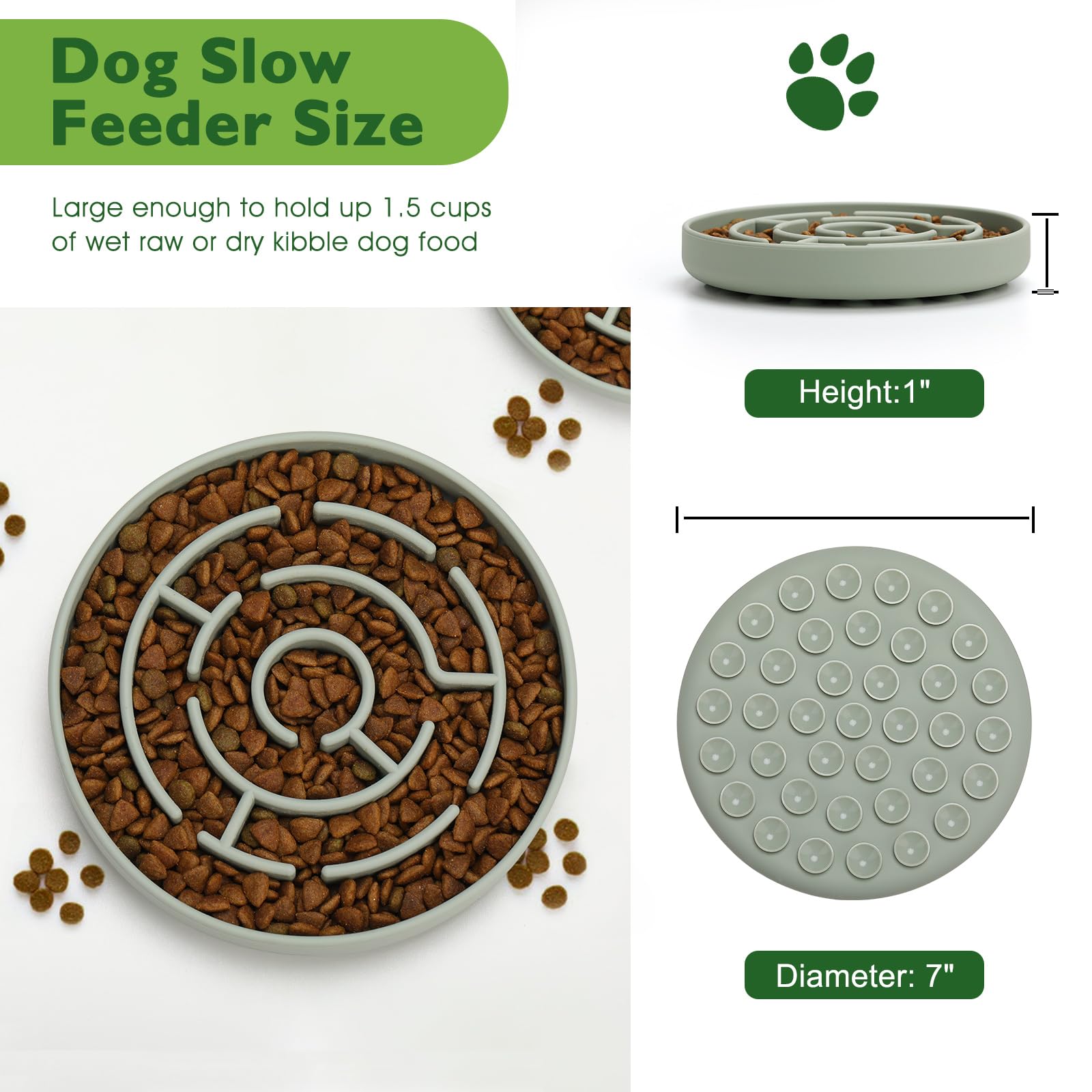Slow Feeder Dog Bowls Silicone Maze Food Suction Bowl Feeders Pet Puzzle Lick Mat to Slow Down Eating for Small Breed Size Dogs