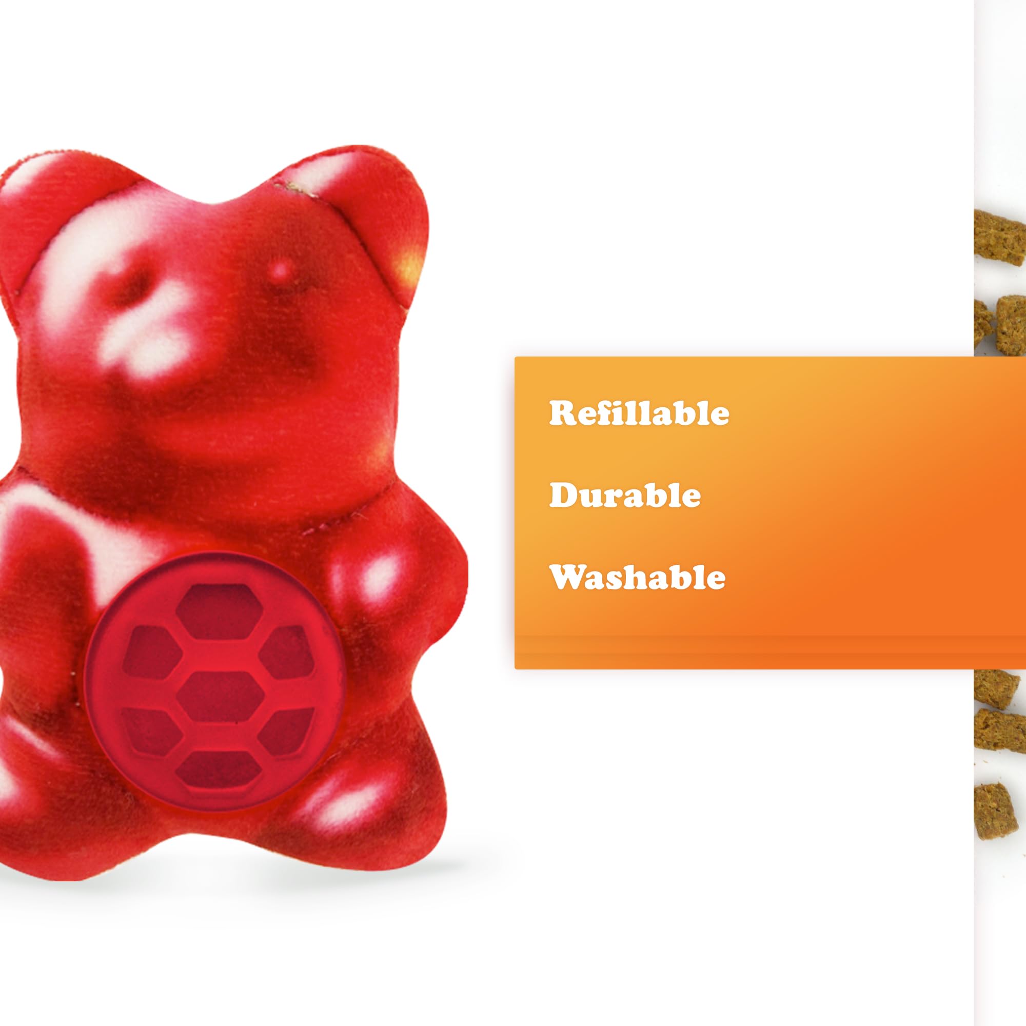 Meowijuana Knock N Nibble Gummy Bear | Refillable Treat Dispensing Cat Toy | Promotes Play and Cat Health | Interactive Puzzle