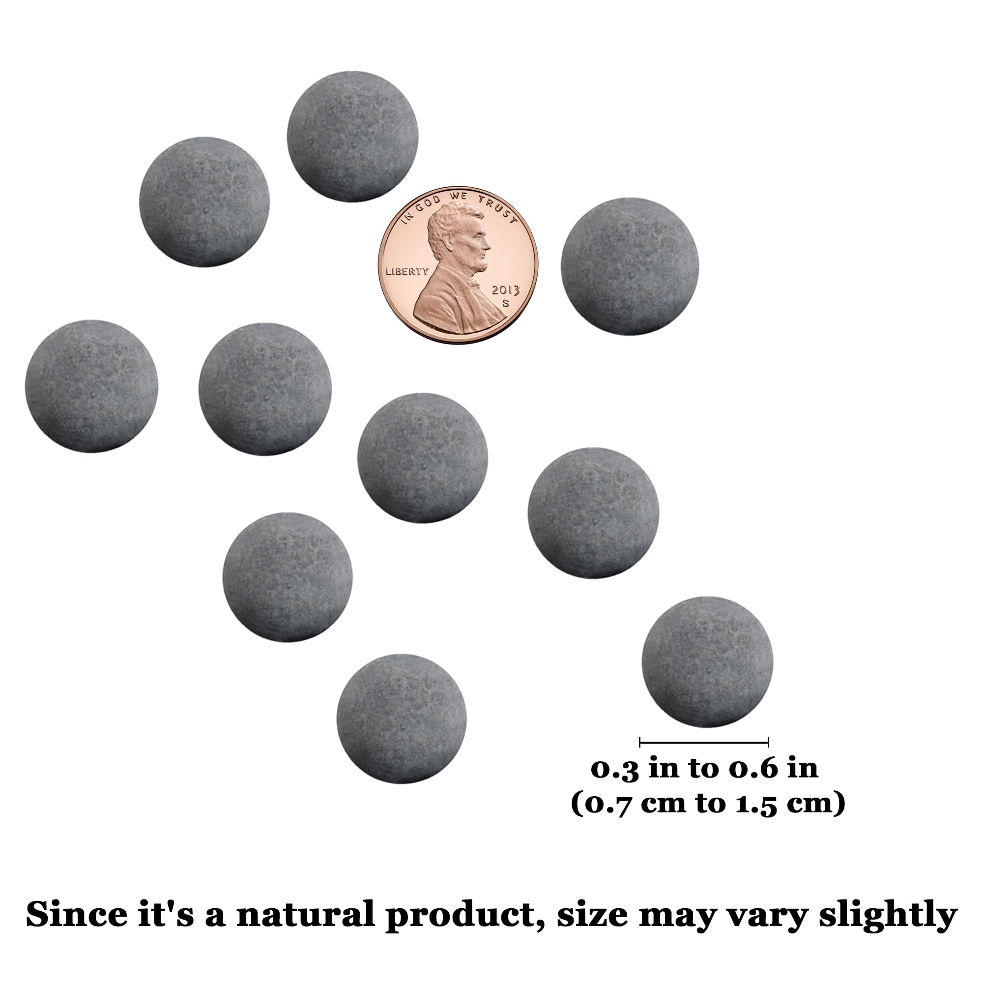 SunGrow Snail and Crayfish Energy Balls, Calcium-Rich Gray Pearls, 10 Count - Functional Aquarium Decor for Invertebrates
