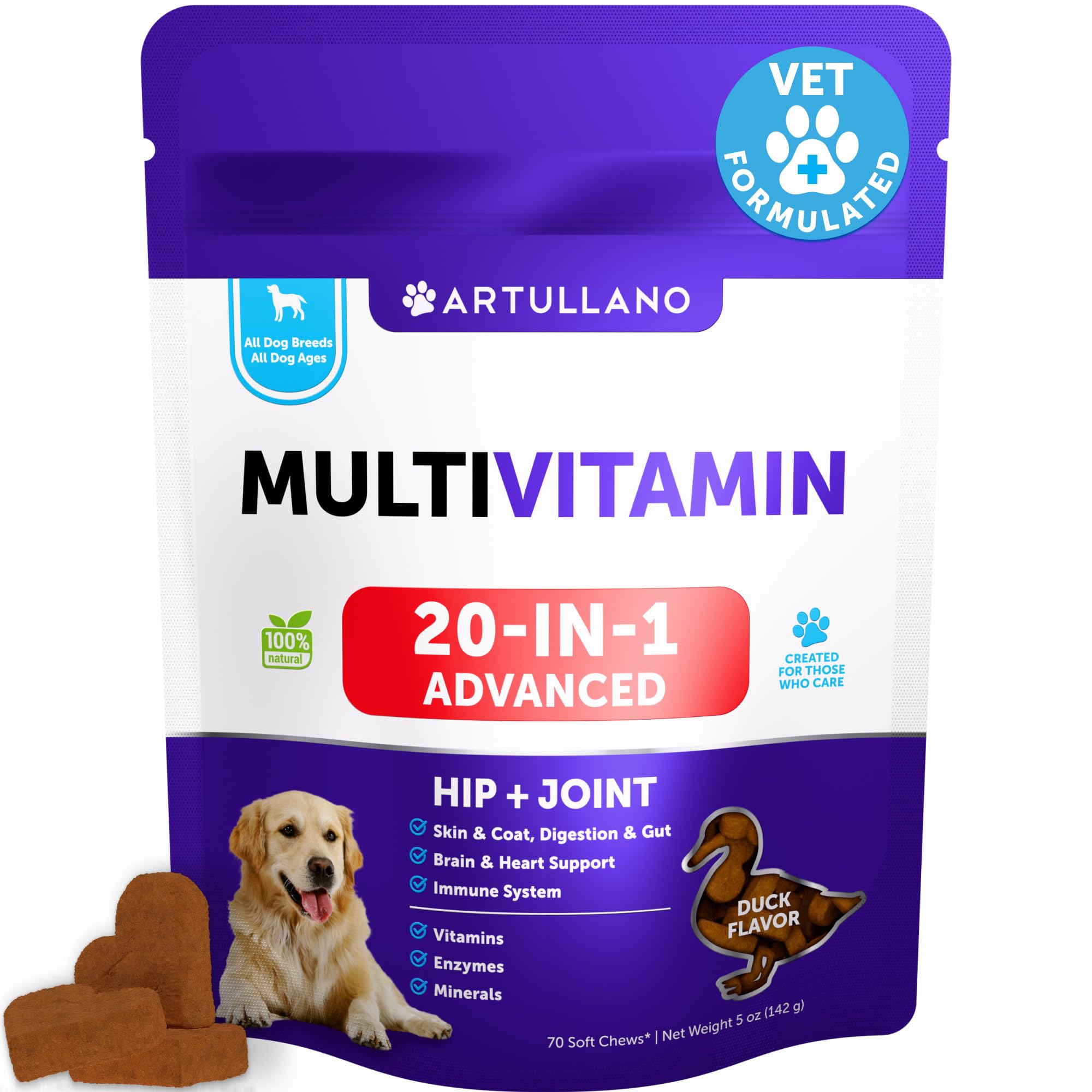 20 in 1 Dog Multivitamin with Glucosamine  Chewable Dog Vitamins and Supplements  Senior & Puppy Multivitamin Chews for Pet Hi