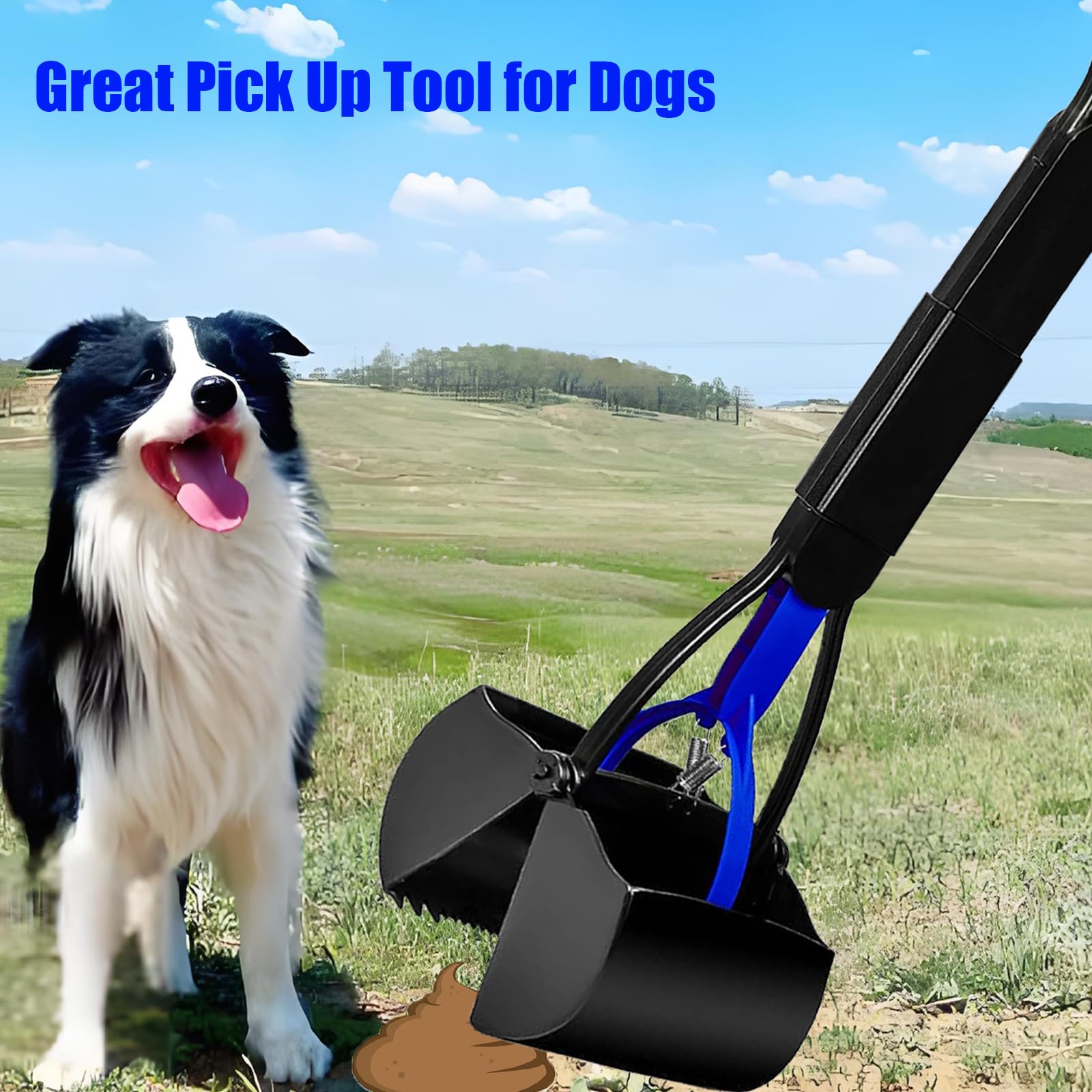 ienjoyed 2-Pack Pooper Scooper for Large Small Dogs Heavy Duty, 28 Long Handle Poop Scoop for Yard, Grass, Gravel, Dog Poop Grab