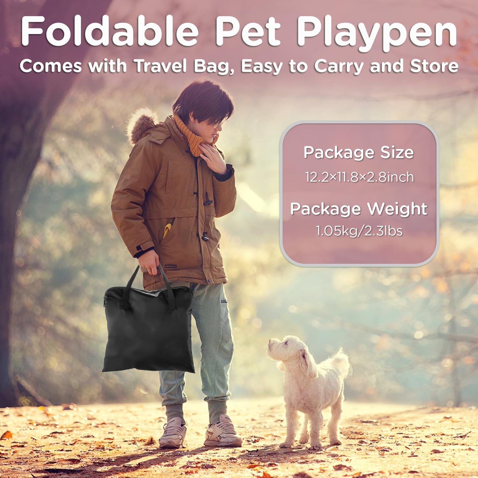 Paw Ballet Foldable Pet Kitten Playpen, Upgrade Waterproof Portable Cat Dog Playpen Kennel Tent For Dog Cat, Removable Shade Cov