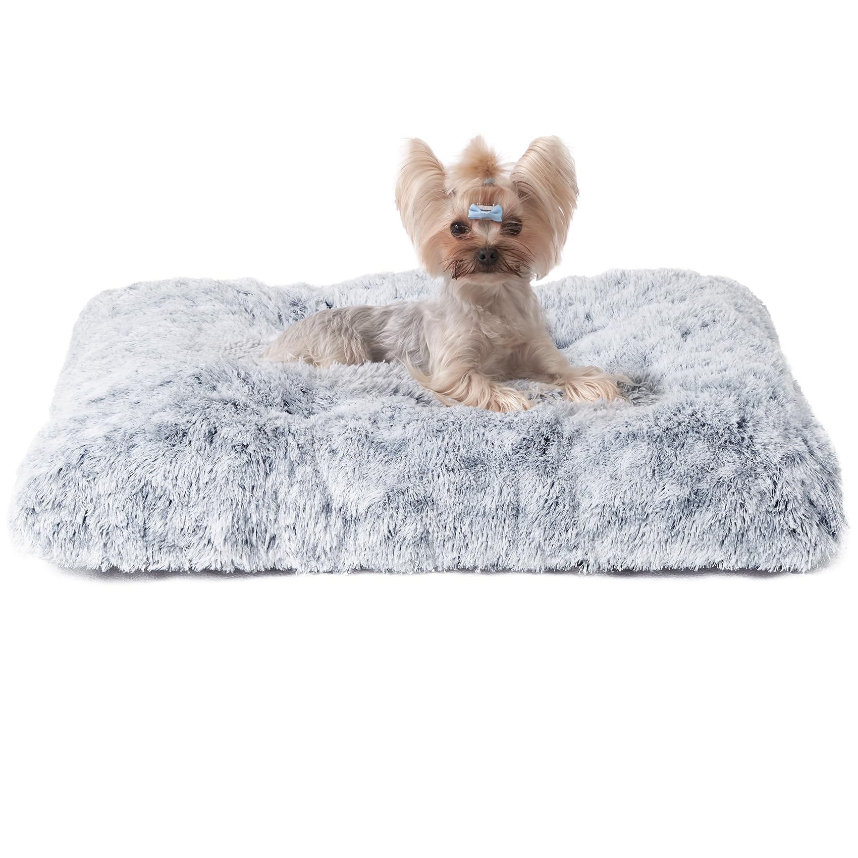Eheyciga Fluffy Dog Crate Bed For Small Dogs, Plush Faux Fur Dog Crate Pad, Calming Anti Anxiety Small Dog Bed For Crate