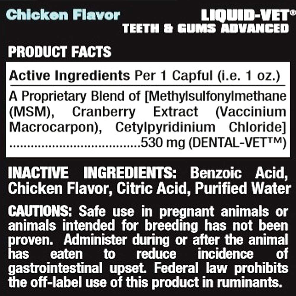 Liquid-Vet by COOL PET Holistics K9 Teeth & Gums Advanced Formula, Chicken Flavor, 8 oz BOGO Trial Pack, Clear