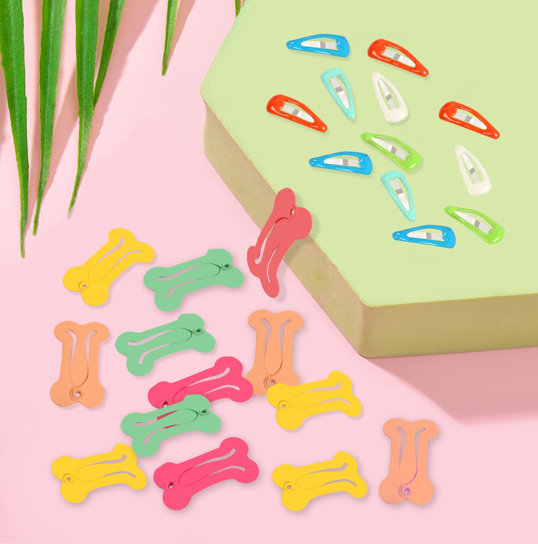 Yaodhaod 20 Pieces Dog Hair Clips Pet Hair Barrettes Dog Hair Accessories Clip Cute Multicolor Small Bone Small Waterdrop Snap Hairpin Headwear Pet Grooming Products For Dog Cat Puppy Pet