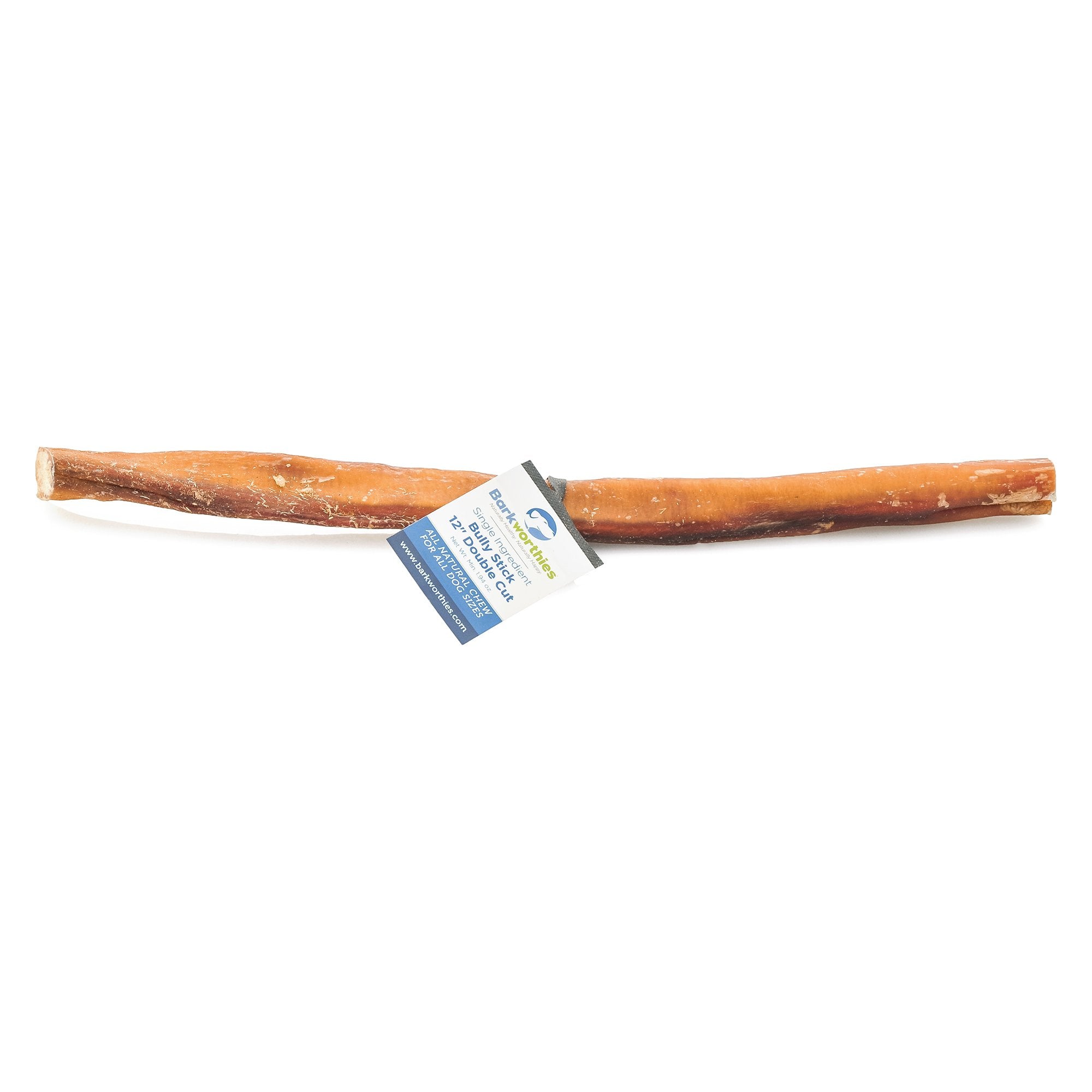 Barkworthies Double Cut Odor-Free Bully Stick, 12