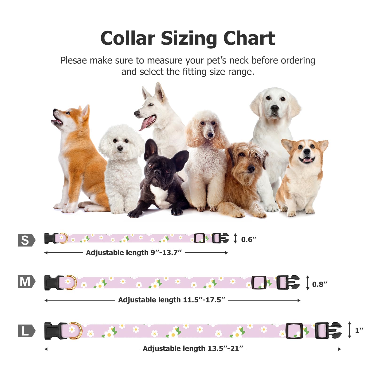 Cotton Handmade Dog Collar Cute And Distinctive Patterns Purple Flower With Pendant For Girl Boy Dogs Collars S