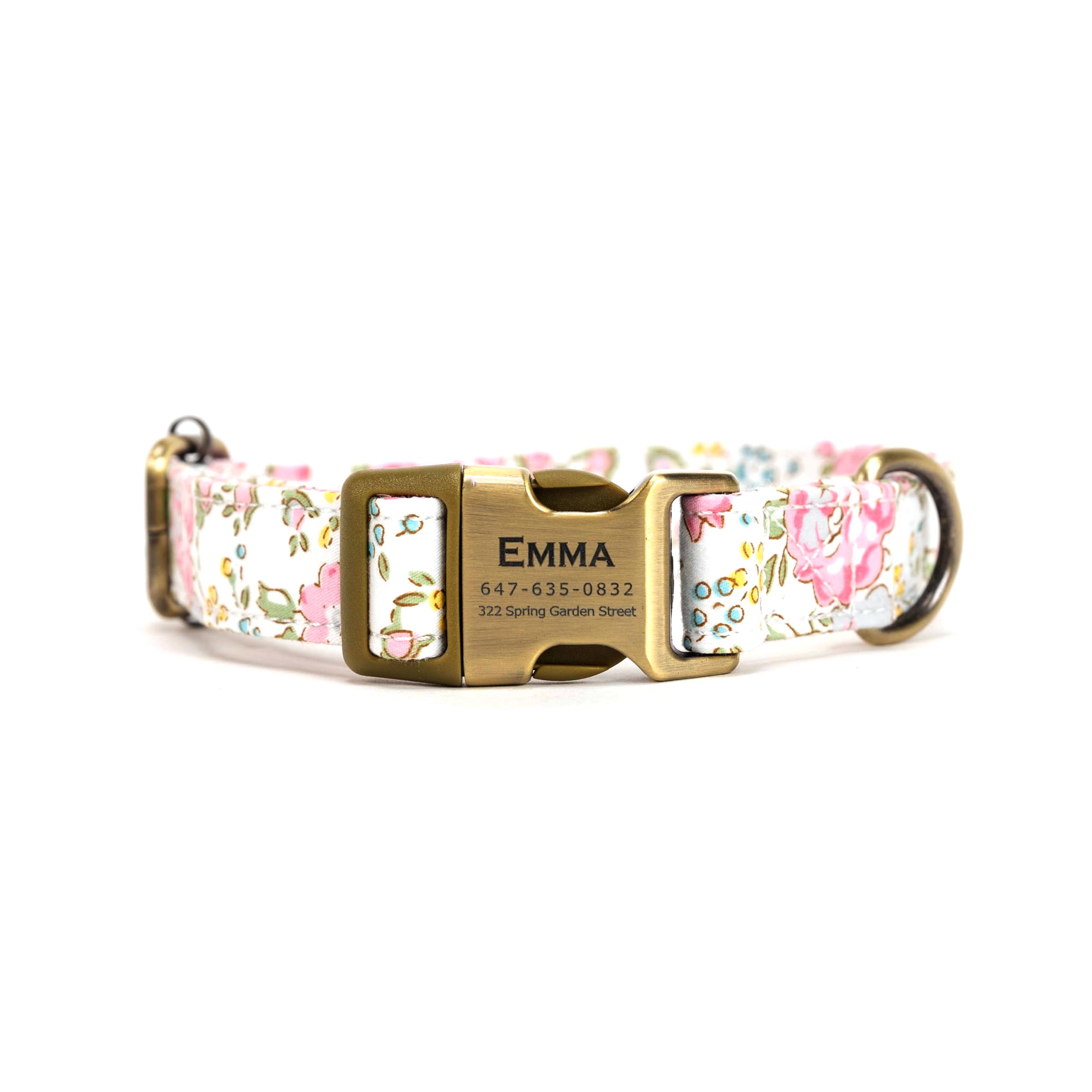 Personalized Dog Collar With Name And Phone Number Engraved,Adjustable Custom Puppy Collar,Organic Cotton Pet Collar For Small M