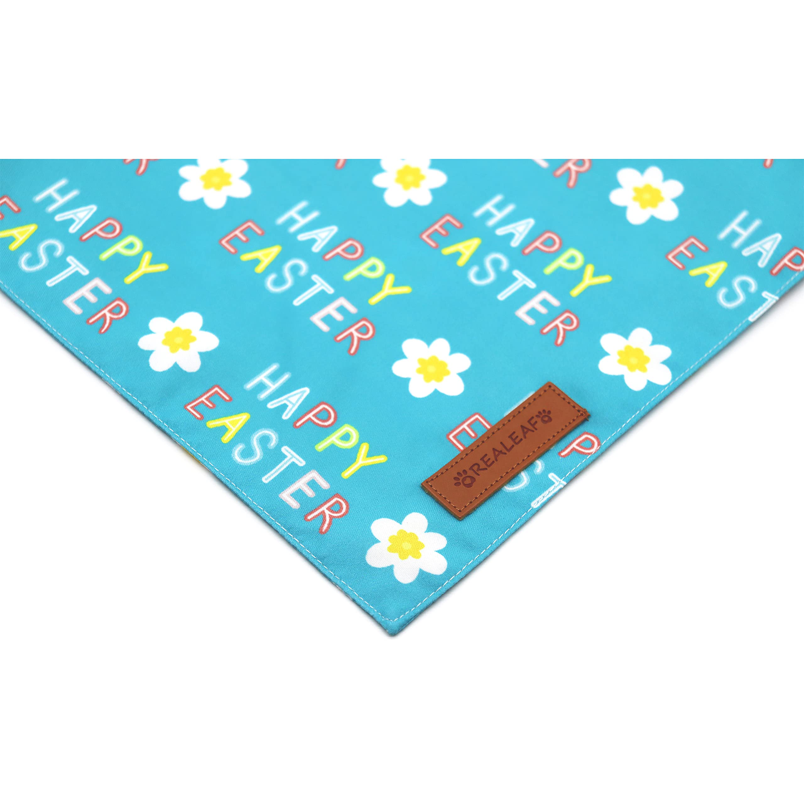 Realeaf Happy Easter Dog Bandanas 2 Pack, Reversible Pet Scarf For Boy And Girl, Premium Durable Fabric, Holiday Bandana For Small Medium Large And Extra Large Dogs (X-Large)