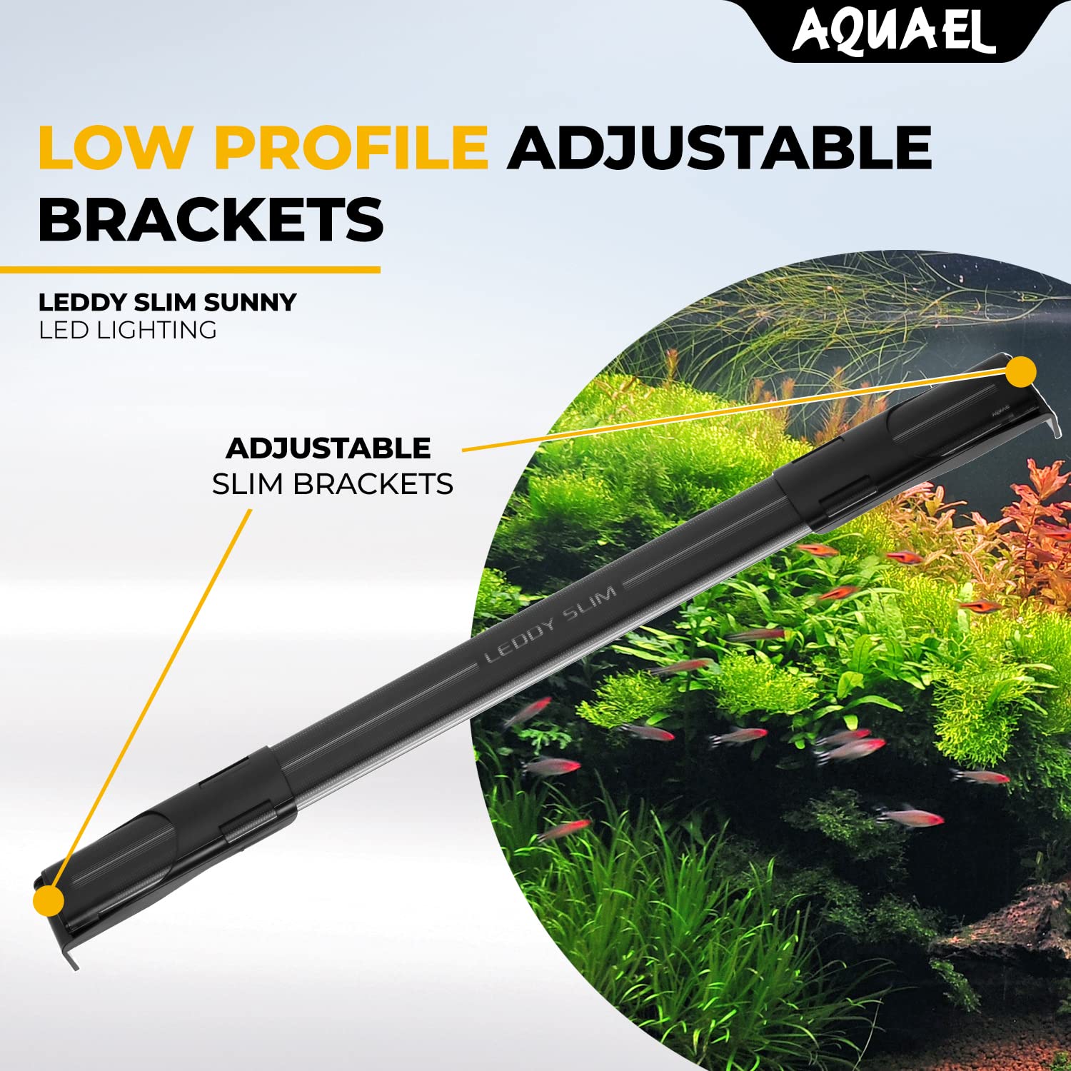 Aquael Leddy Slim Sunny Premium Aquarium Light (White, 5W 8'-11.75')