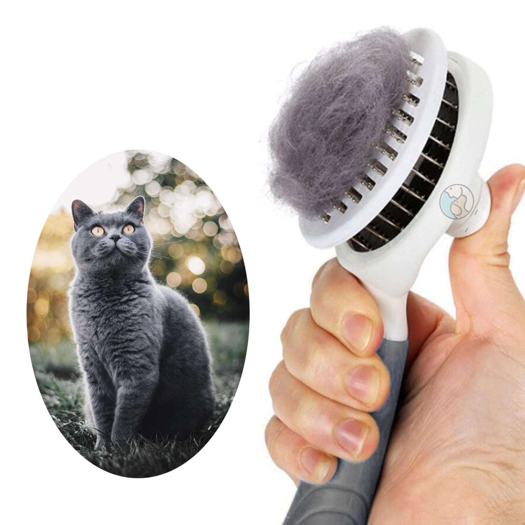 Dog Trust Cat Grooming Brush, Self Cleaning Slicker Brushes For Dogs Cats Pet Grooming Brush Tool Gently Removes Loose Undercoat