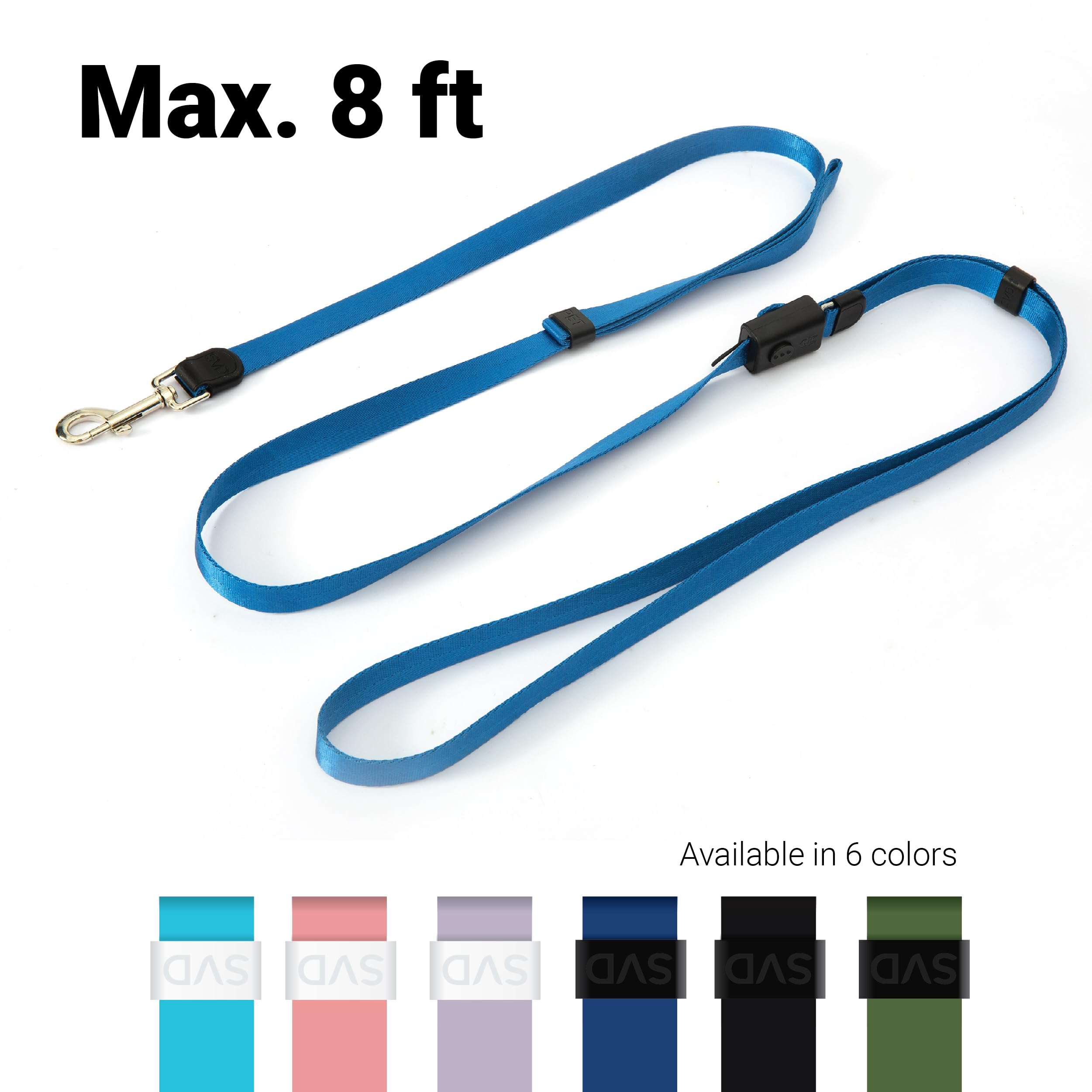 Svd.Pet 4-In-1 Hands Free Dog Leash - Crossbody With Easy Release Buckle & Adjustable Waist For Walking, Running (Navy Blue)