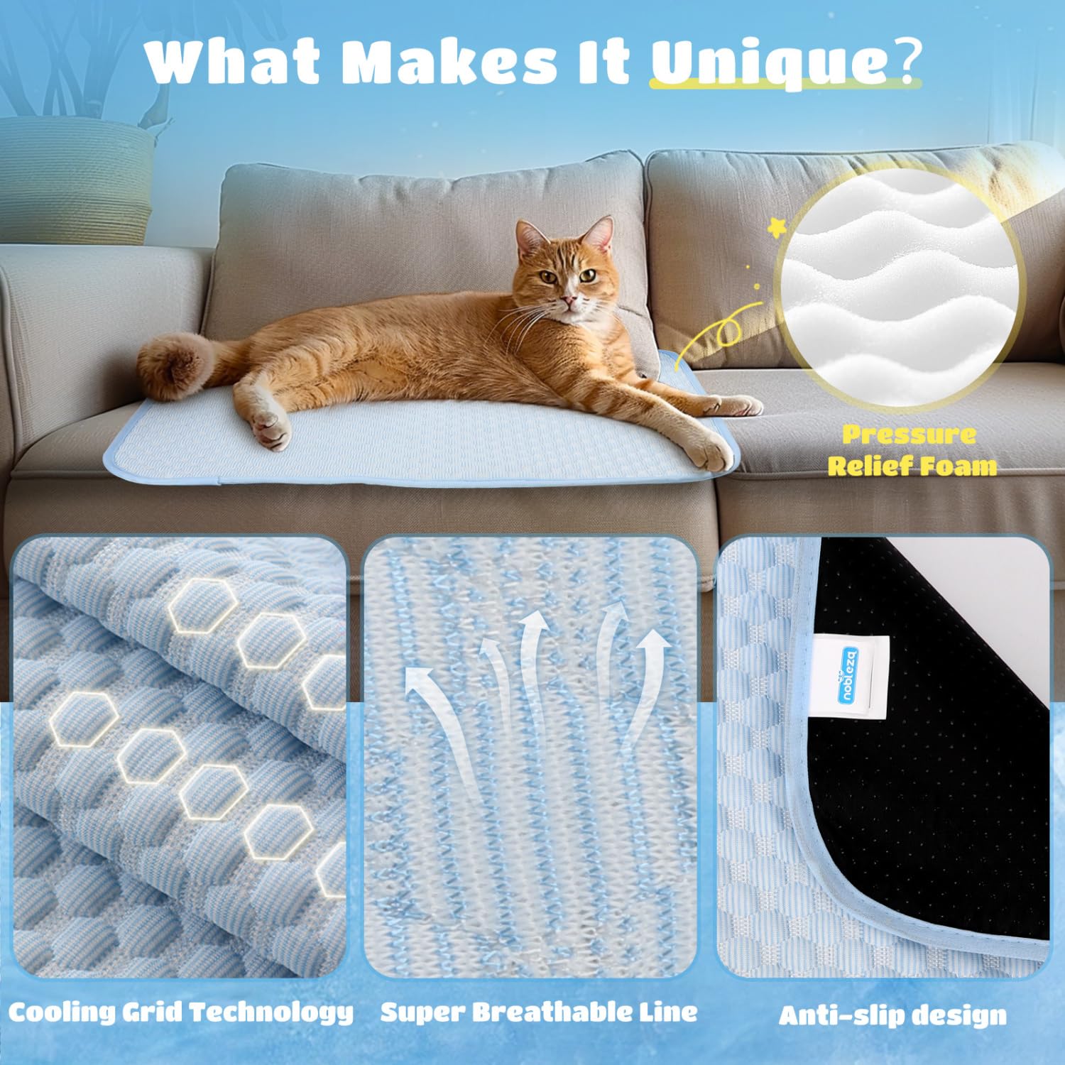 Nobleza Dog Cooling Pad, Durable Dog Chill Bed Leakproof Pet Cooling Mat Scratch-Resistant Design For Medium Dogs Cats Puppy In
