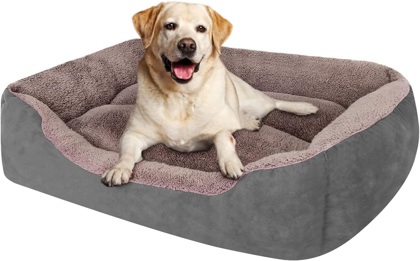 PUPPBUDD Dog Bed for Medium Dogs  Washable, Breathable, Warming Rectangle Bed