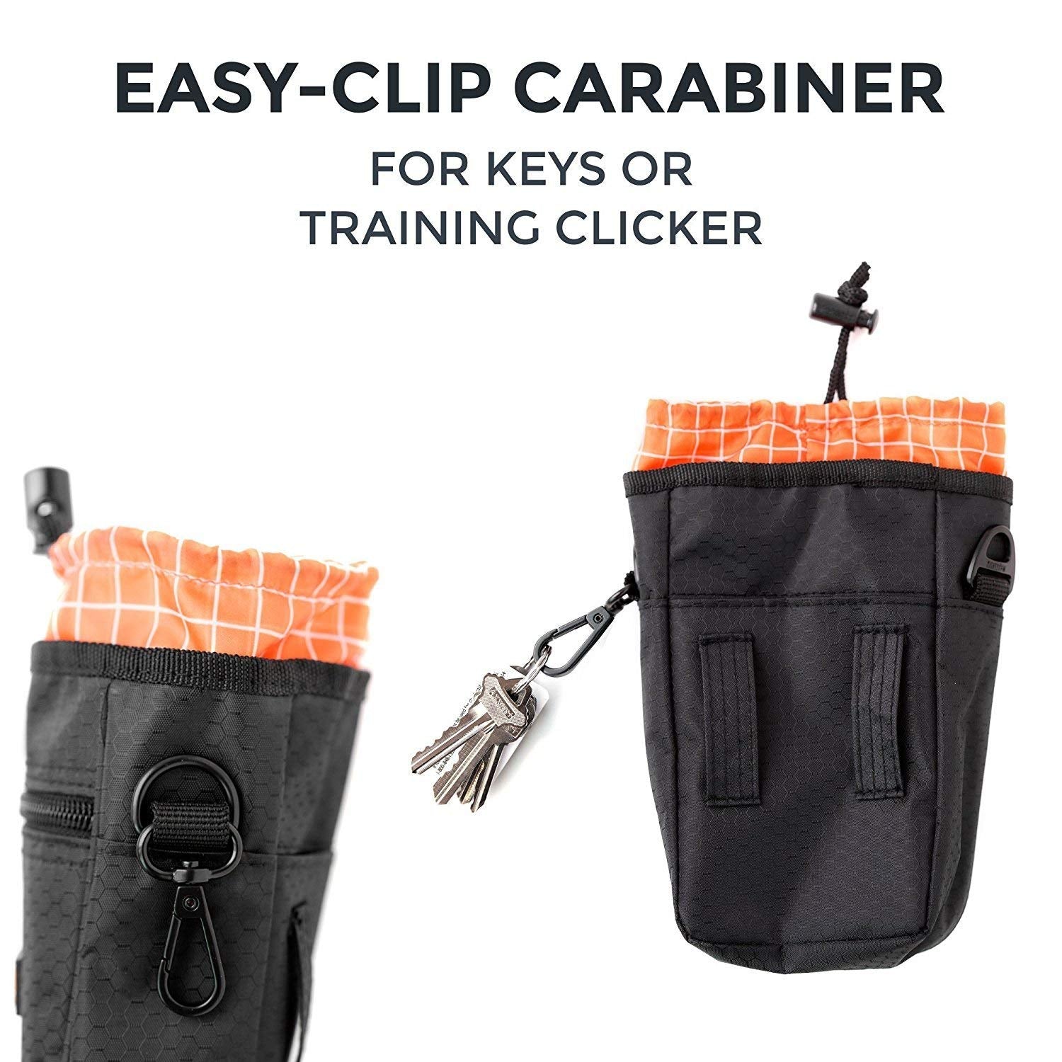 Mighty Paw Dog Treat Bag - Drawstring Closure Pouch - Includes Carabiner Hook and Pick-up Bags - With Reflective Belt - Dog Trai
